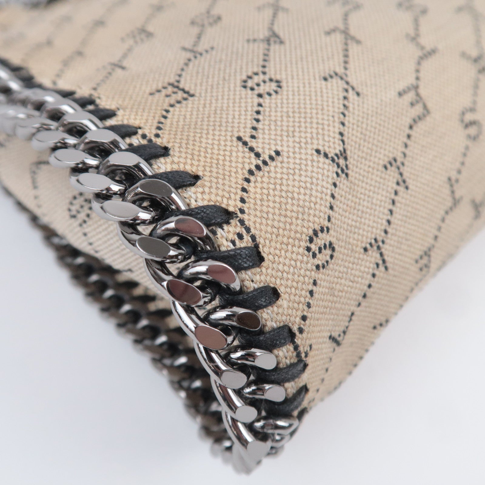 Stella McCartney Falabella Small Canvas Chain Shoulder Bag Beige