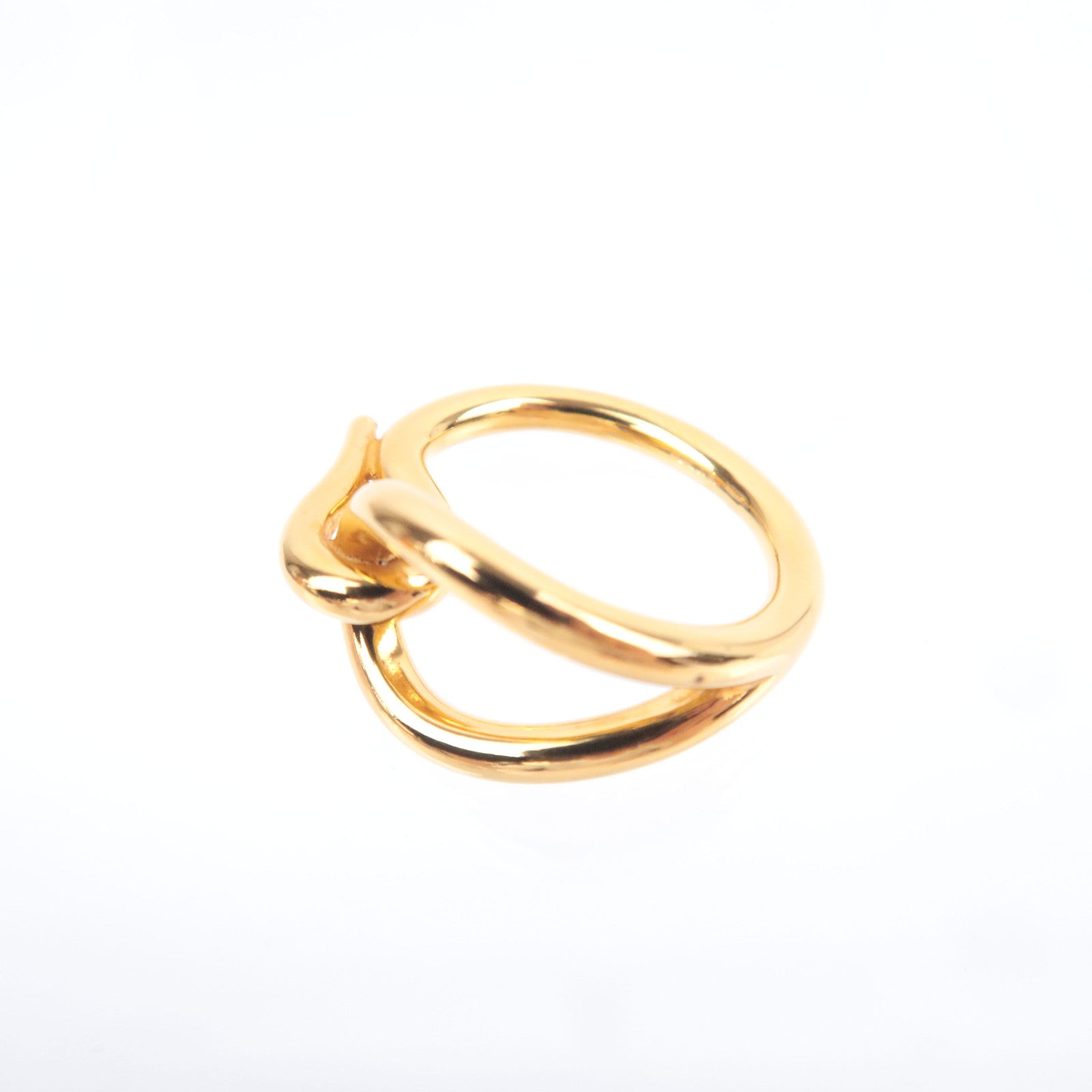 HERMES Jumbo Scarf Ring Gold Color