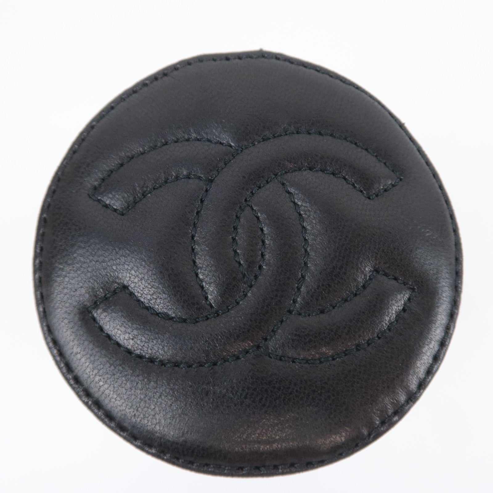 CHANEL Chocolate Bar Clutch Pouch Lambskin Black Gold HDW