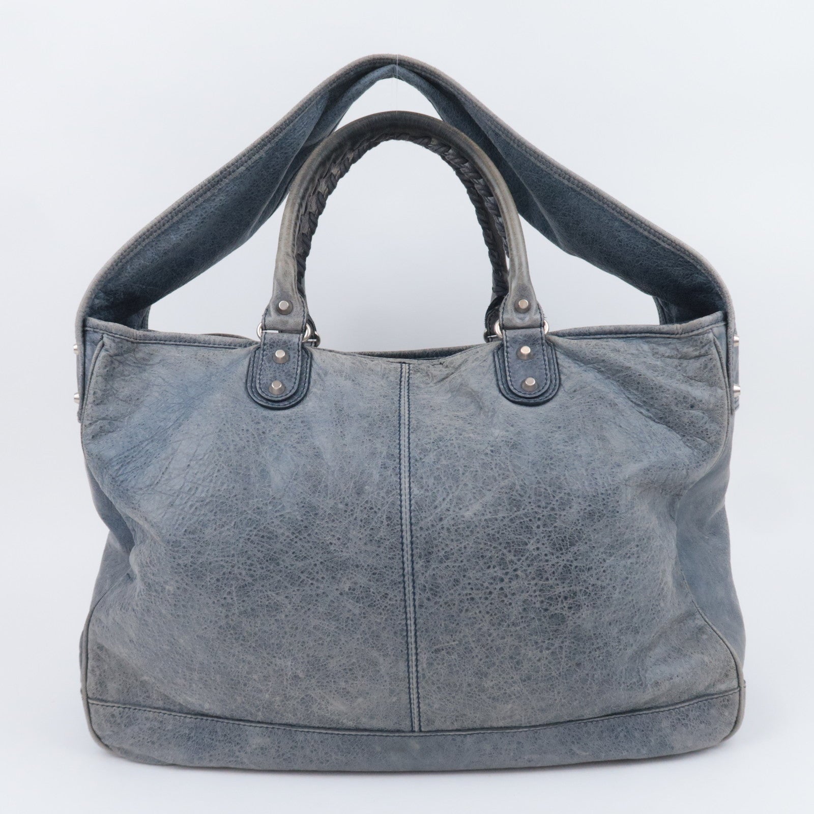 BALENCIAGA The Bridge 2Way Leather Shoulder Bag Gray 241479