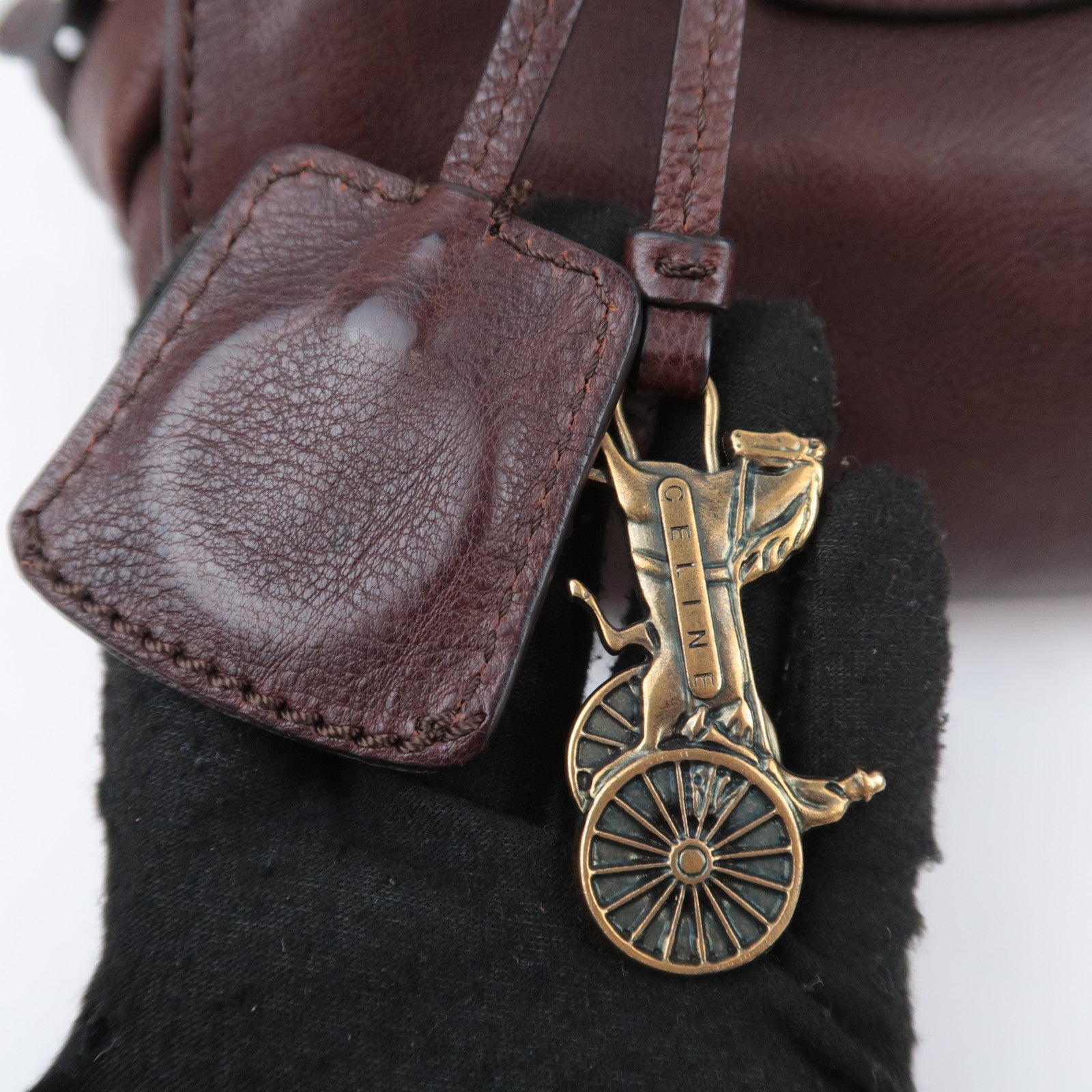 CELINE Leather Shoulder Bag Brown