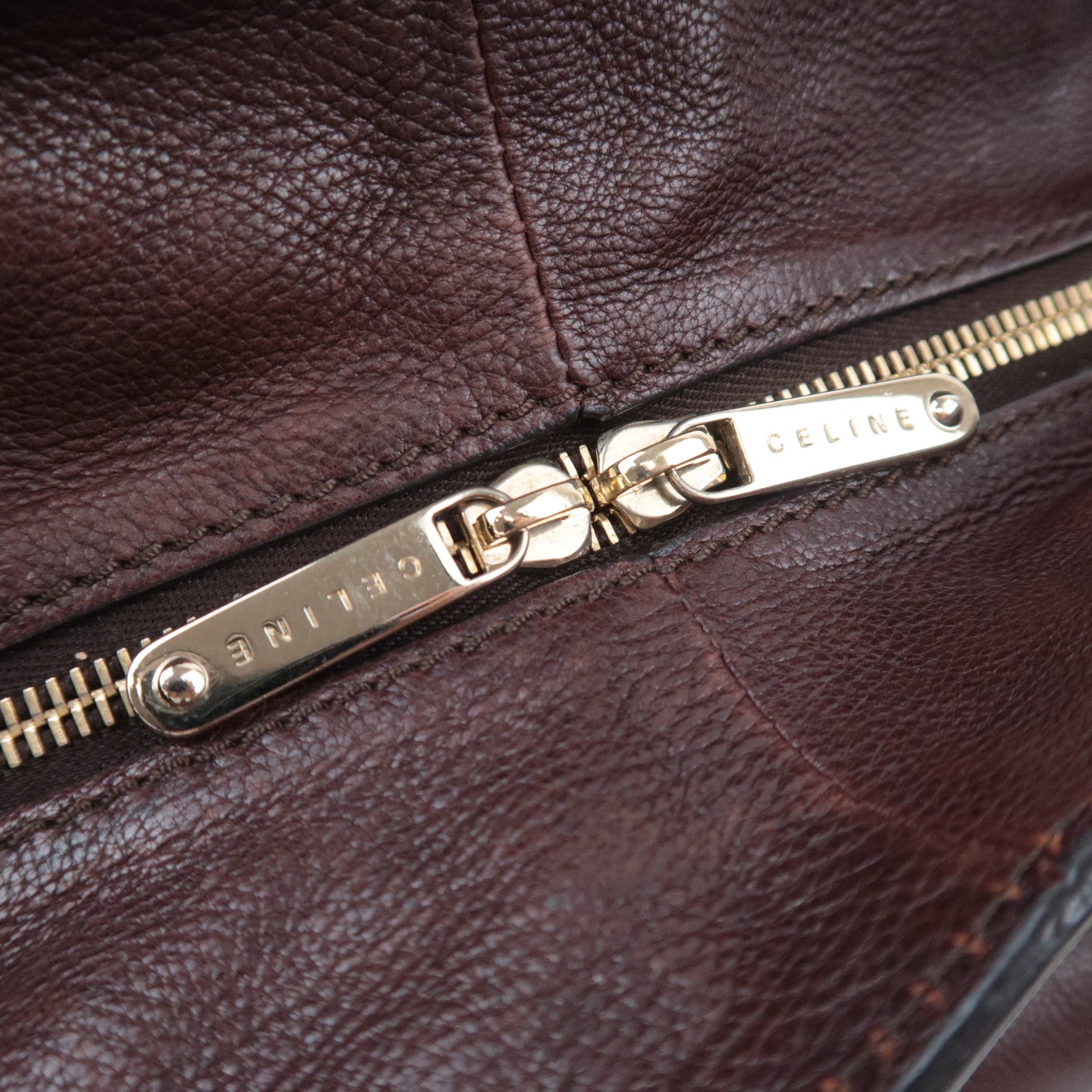 CELINE Leather Shoulder Bag Brown