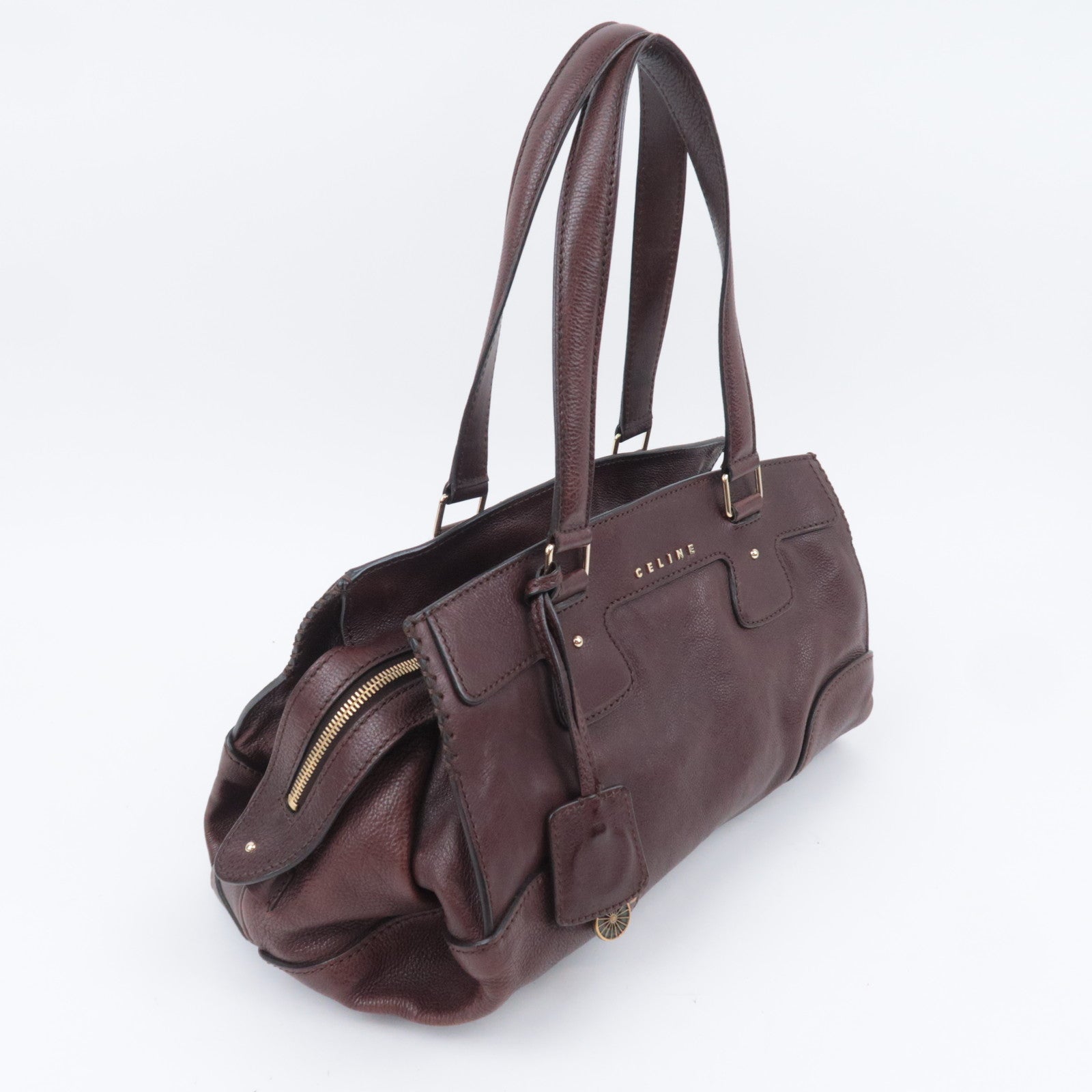 CELINE Leather Shoulder Bag Brown