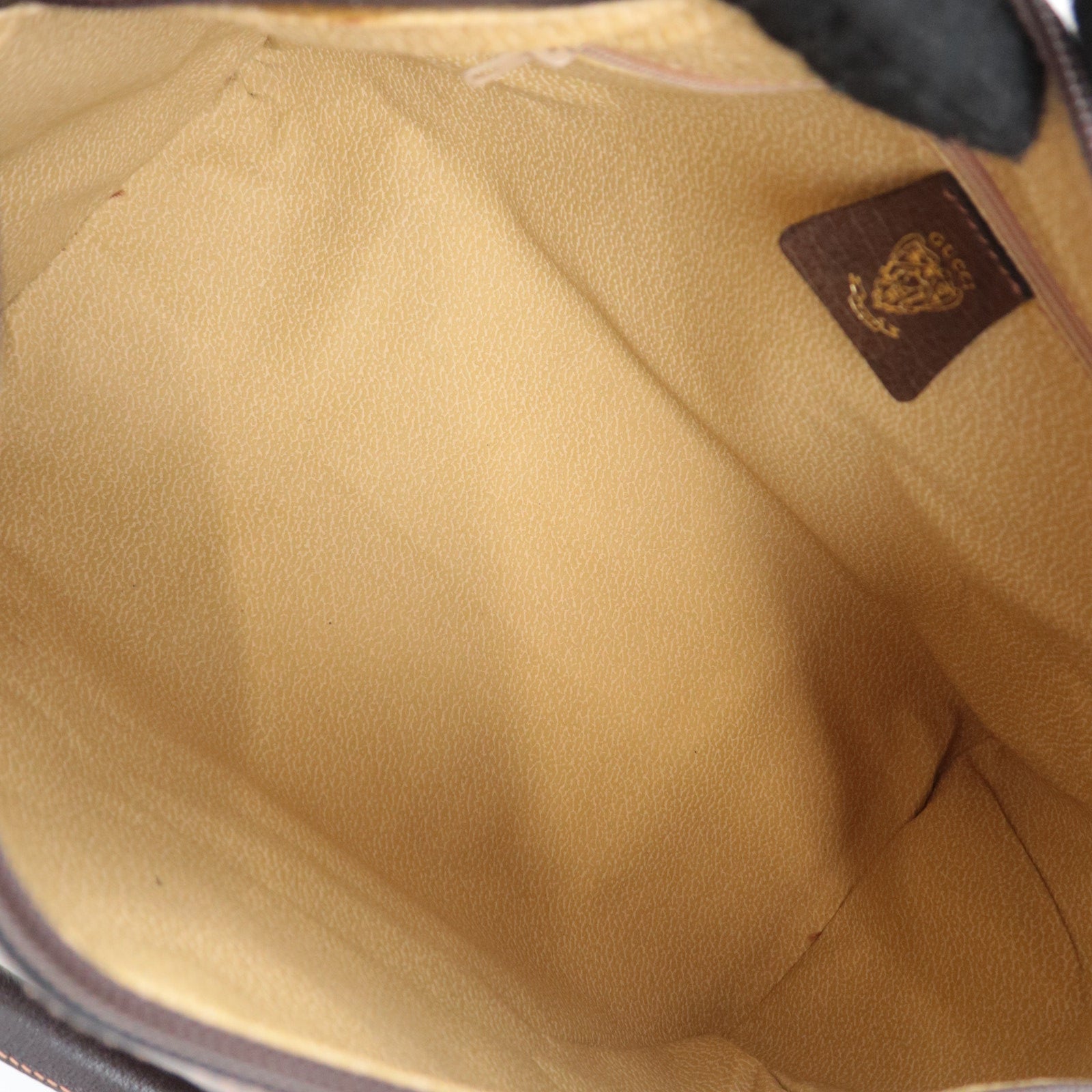GUCCI Old Gucci Sherry GG Plus Boston Bag Beige Brown