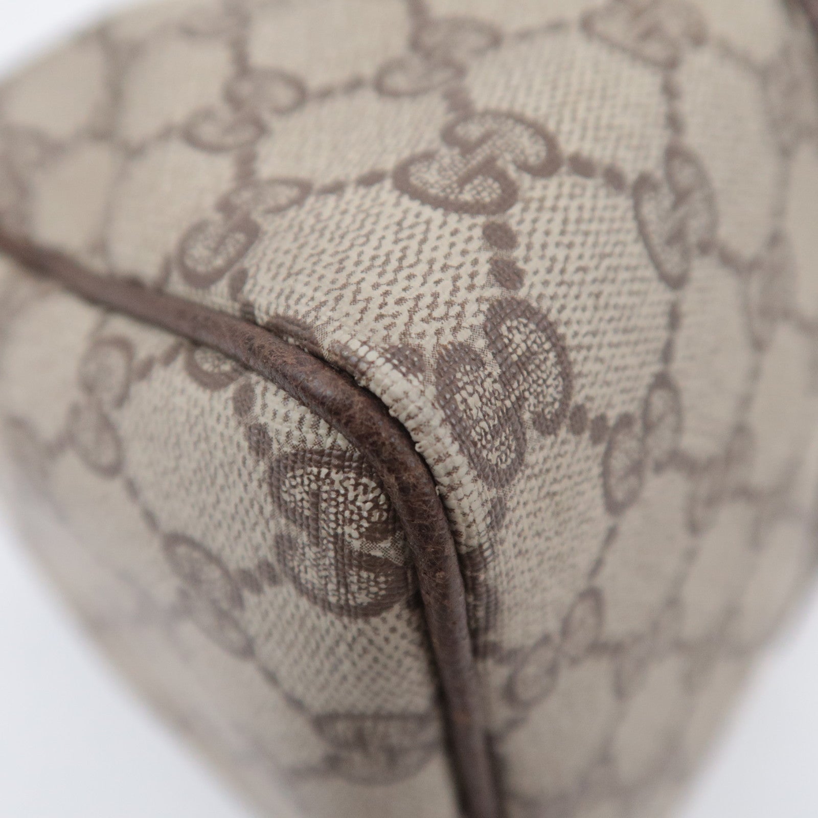 GUCCI Old Gucci Sherry GG Plus Boston Bag Beige Brown