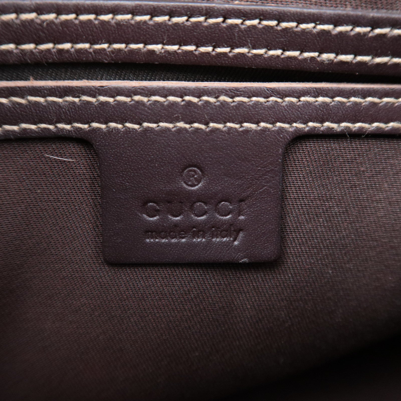 GUCCI Shoulder Bag GG Supreme Leather Beige Brown 246881