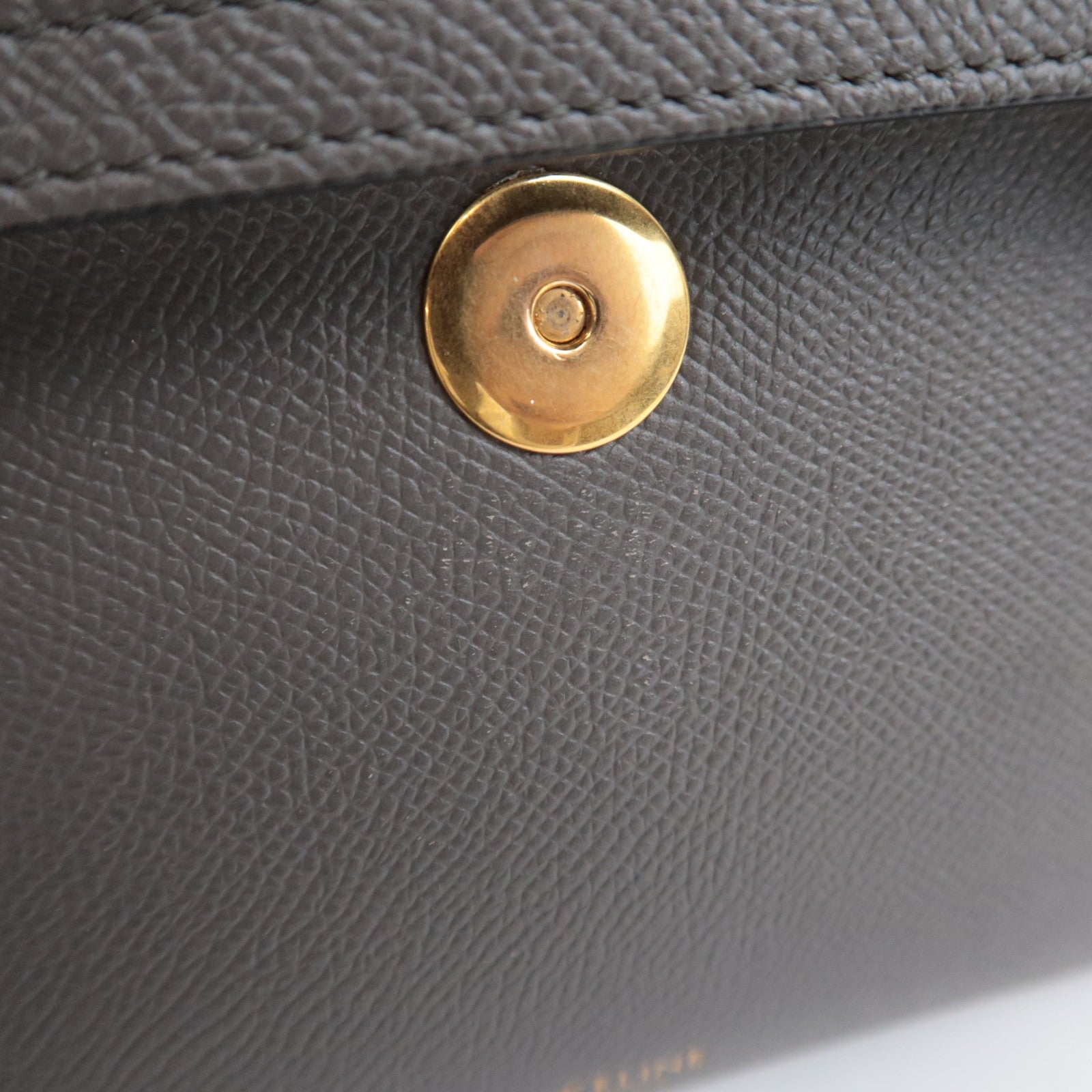CELINE Belt Bag Nano 2Way Leather Handbag Gray 189003