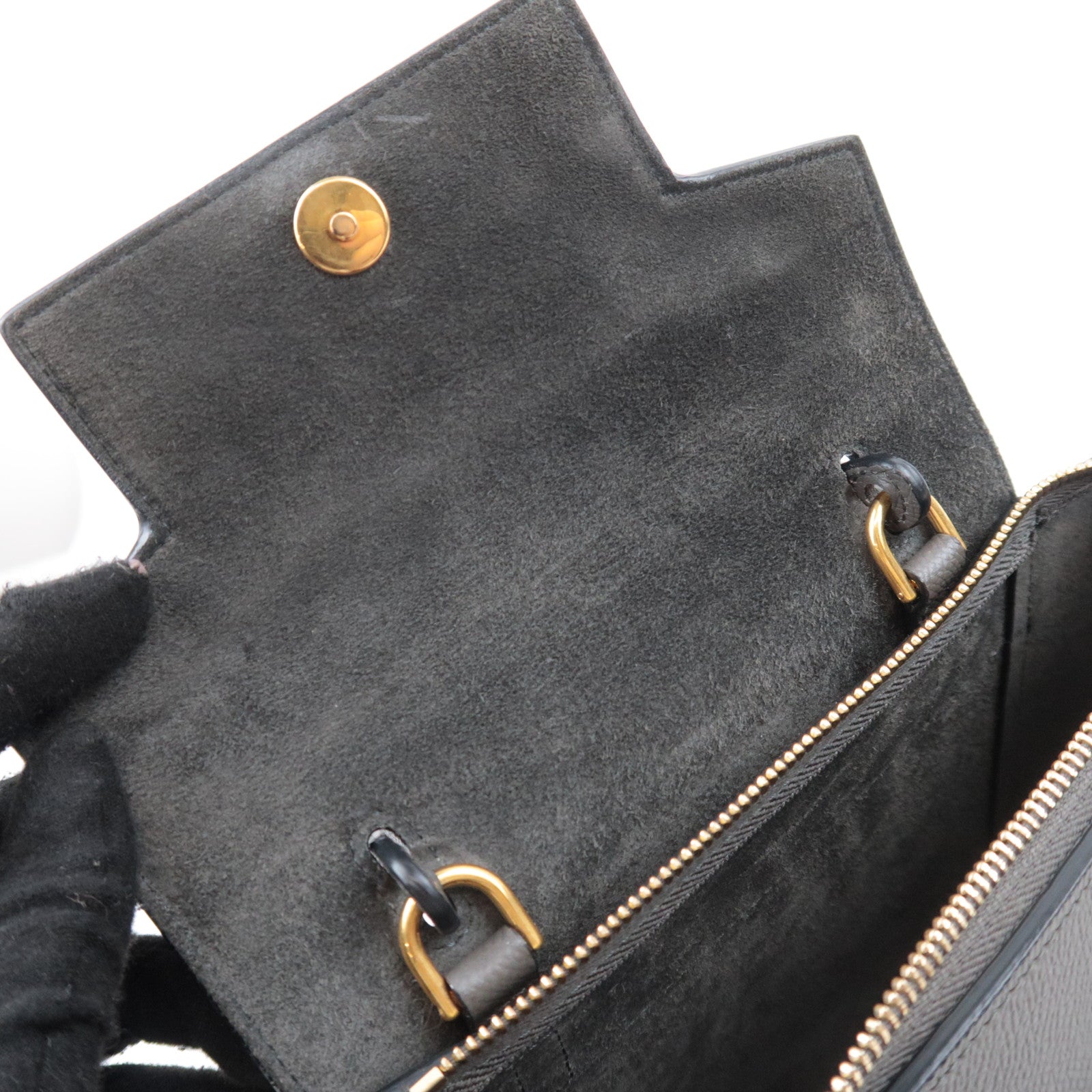 CELINE Belt Bag Nano 2Way Leather Handbag Gray 189003