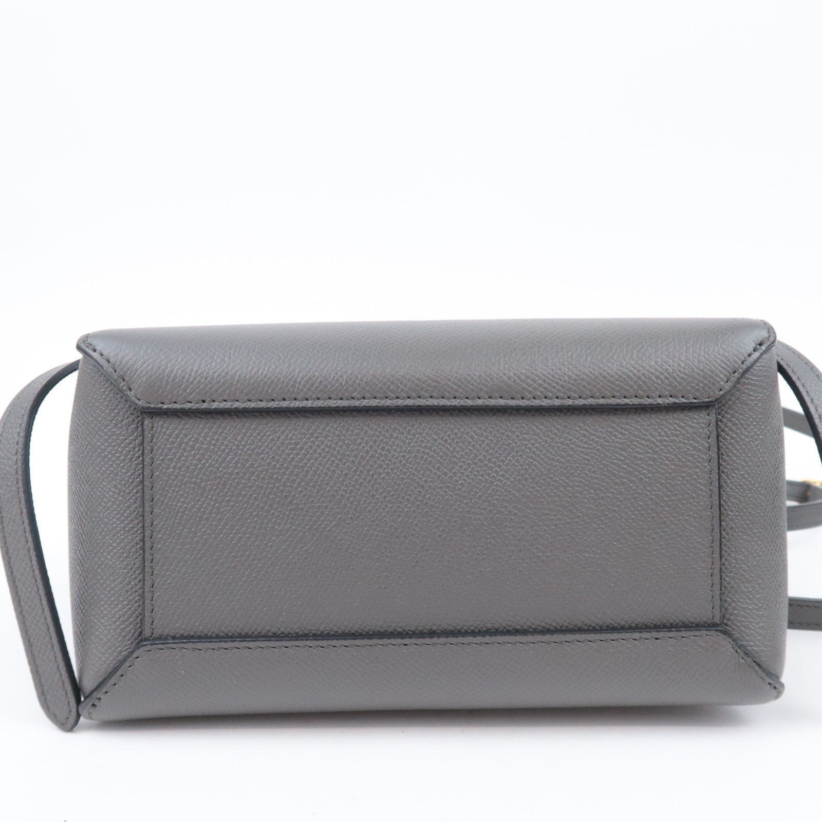 CELINE Belt Bag Nano 2Way Leather Handbag Gray 189003