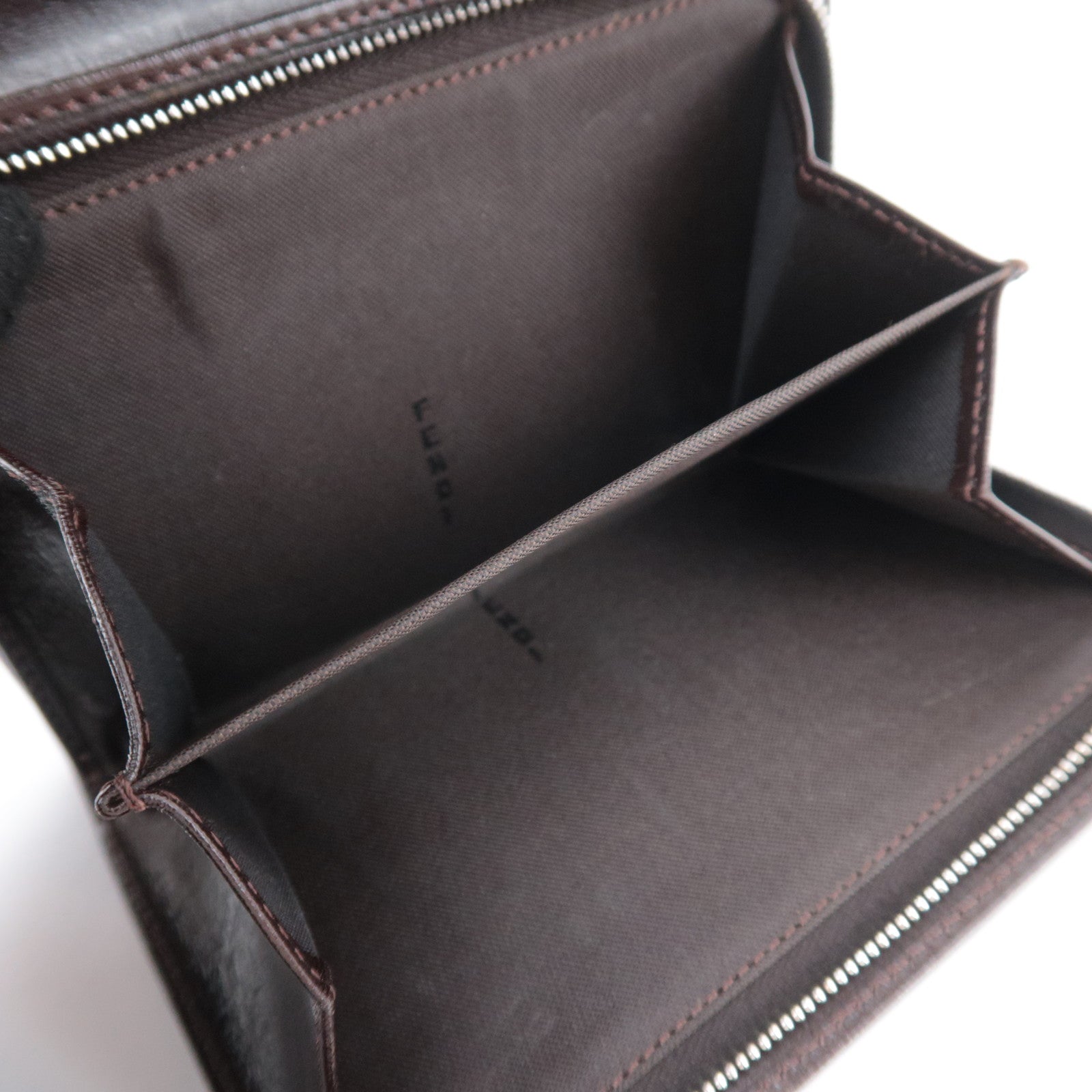 FENDI Zucca Canvas Leather Wallet Brown Black 31052