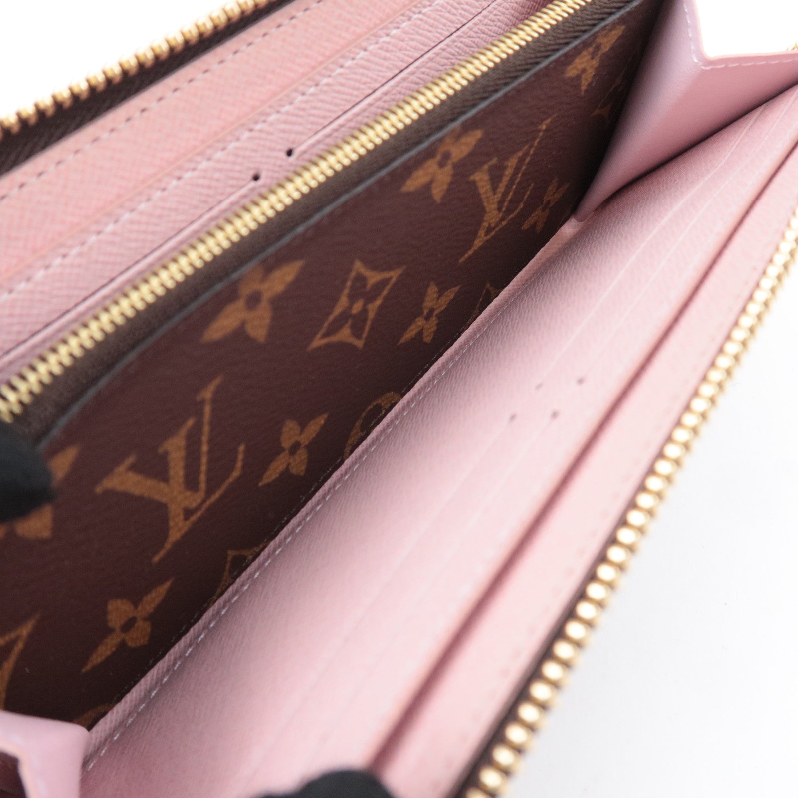Louis Vuitton Monogram Portefeuille Clemence Long Wallet Rose Ballerine M61298