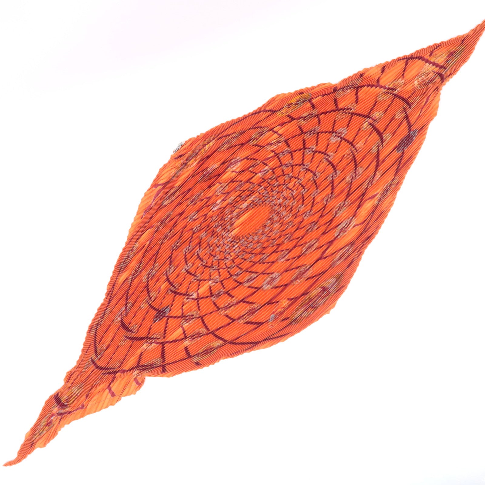 HERMES Pleated Carre 90 Scarf 100% Silk