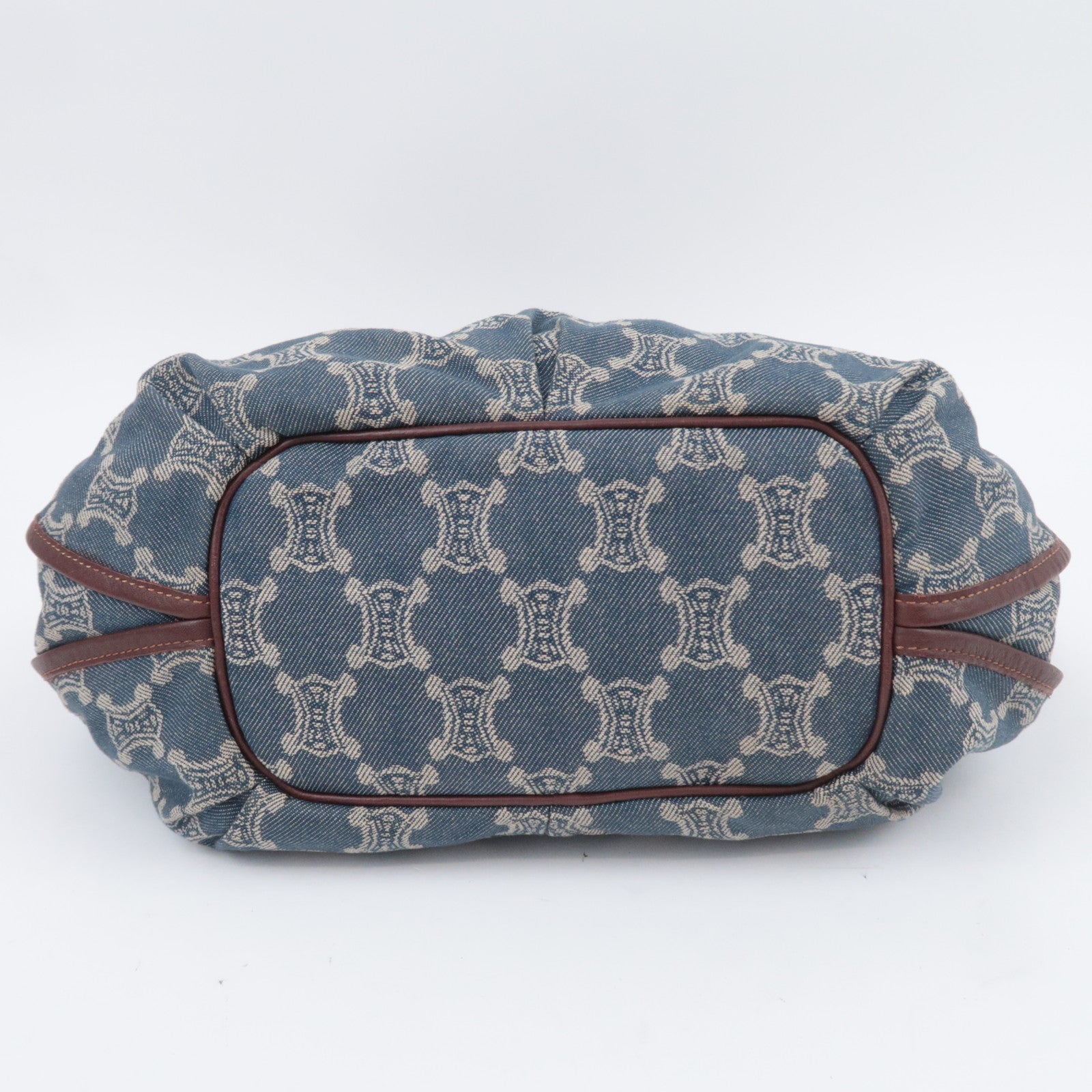 CELINE Paris Macadam Bittersweet Denim Leather Shoulder Bag Blue
