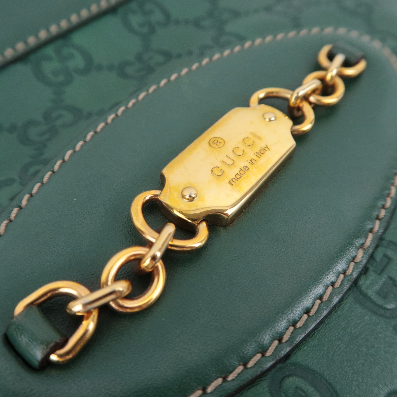 GUCCI Guccissima Leather Tote Bag Green 145993
