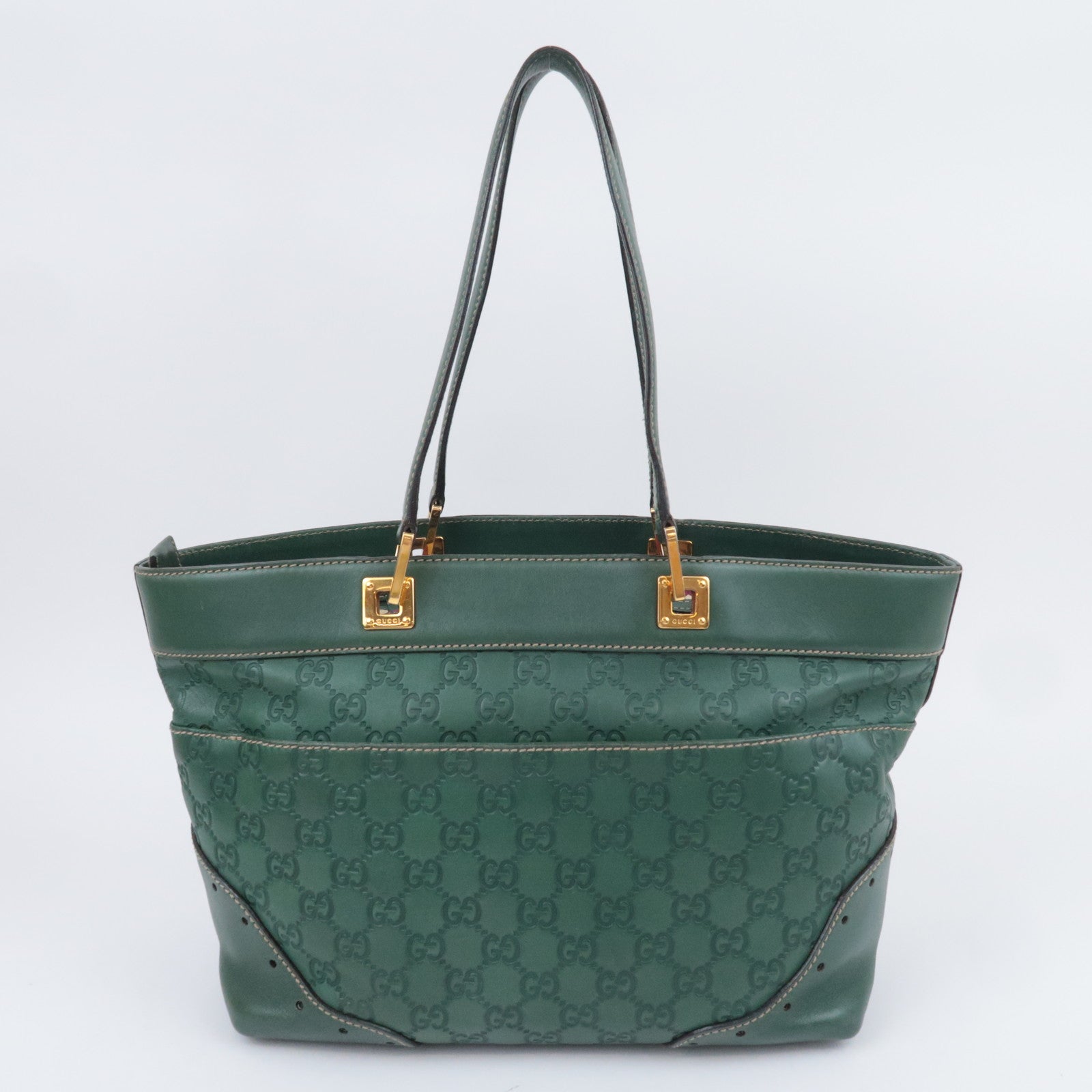 GUCCI Guccissima Leather Tote Bag Green 145993