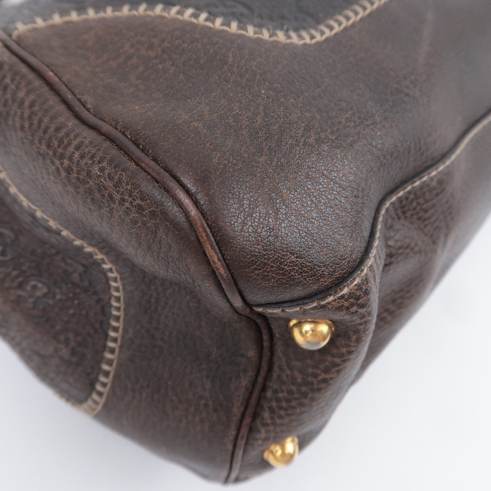 GUCCI Horsebit Guccissima Leather Shoulder Bag Brown 223958