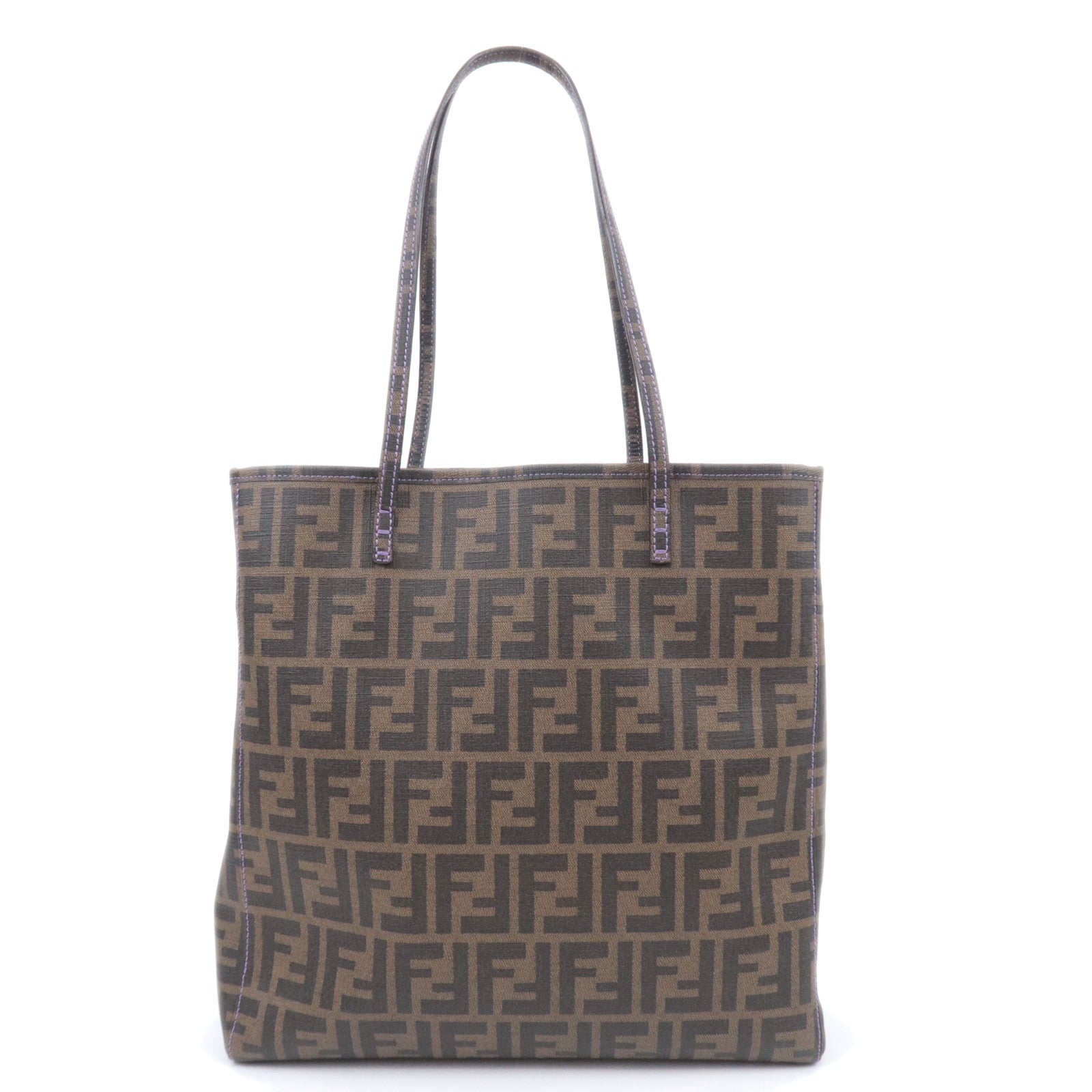 FENDI Zucca Tote Bag PVC Brown Purple 8BH21191475