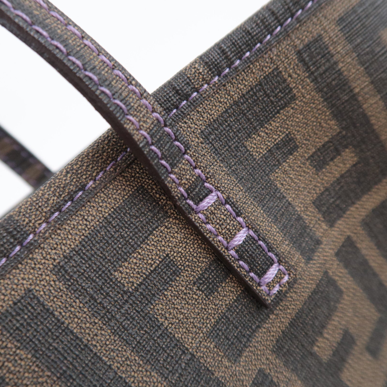 FENDI Zucca Tote Bag PVC Brown Purple 8BH211