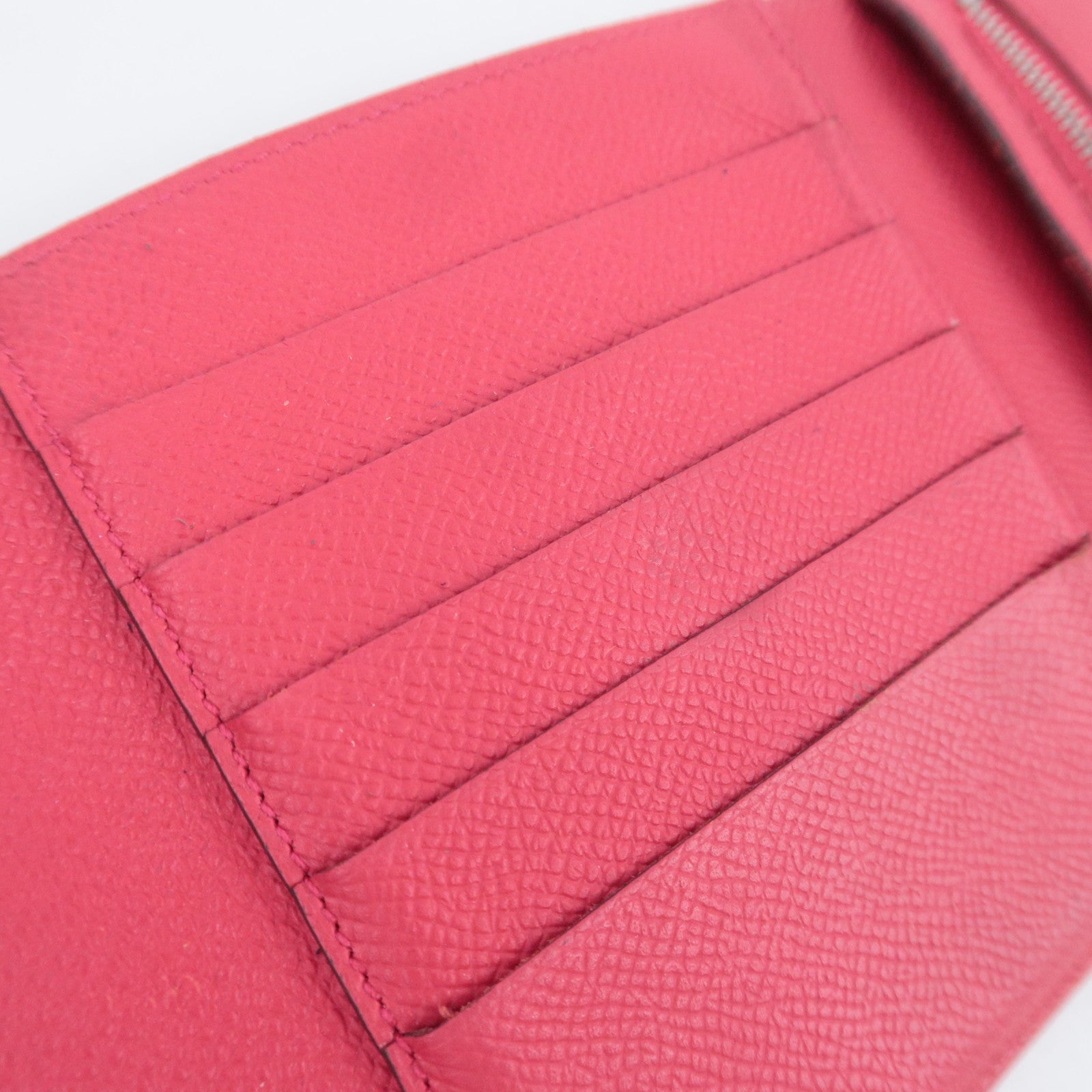 HERMES Click 12 Wallet A Stamp (2017) Epsom Rose Extreme