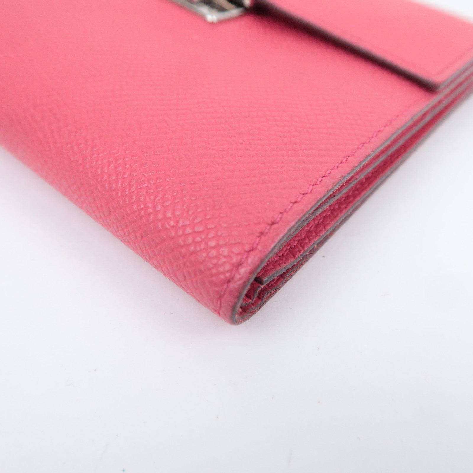 HERMES Click 12 Wallet A Stamp (2017) Epsom Rose Extreme