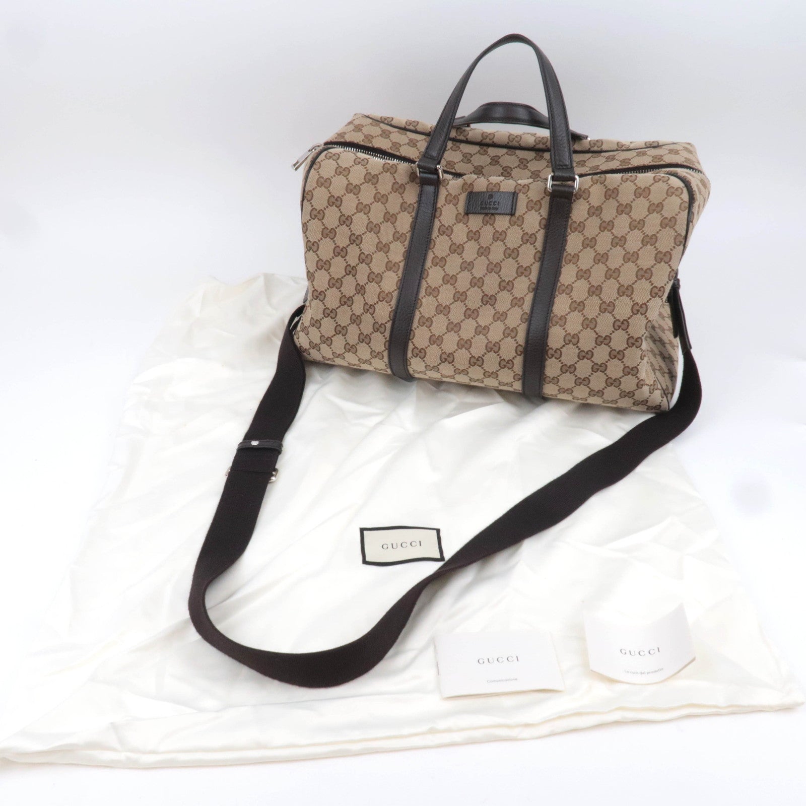 GUCCI 2Way GG Canvas Boston Bag Beige 449167