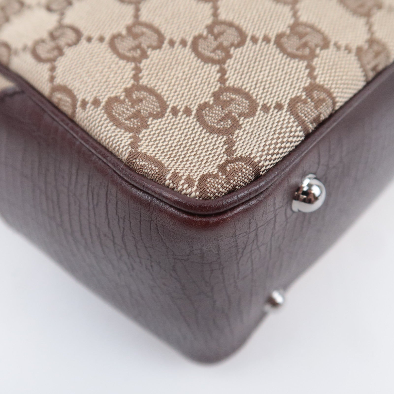 GUCCI Bamboo Tote Bag GG Canvas Brown 112530
