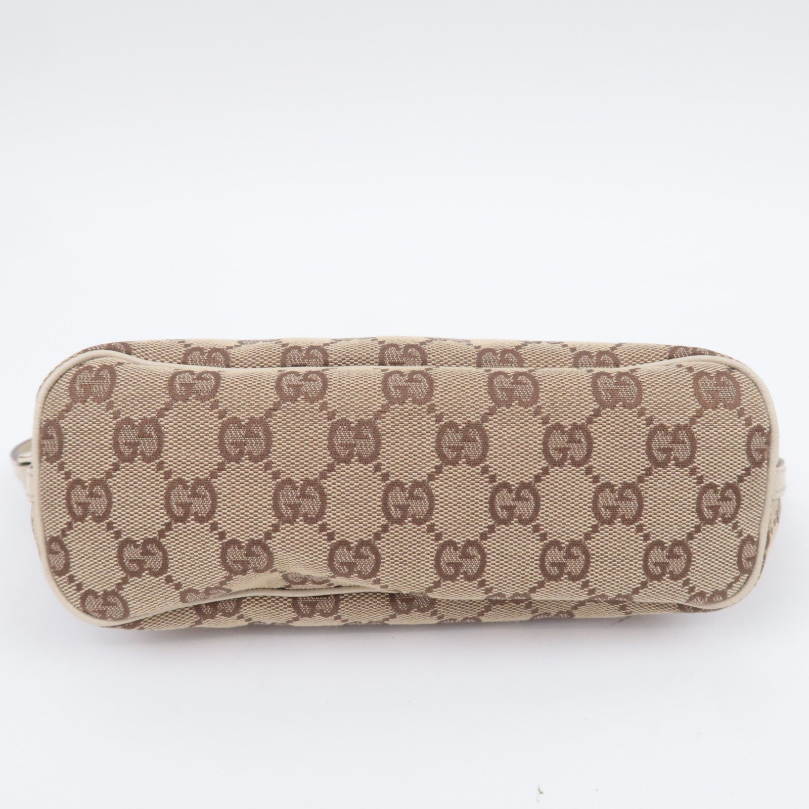 GUCCI Boat Bag GG Canvas Handbag Beige White 07193