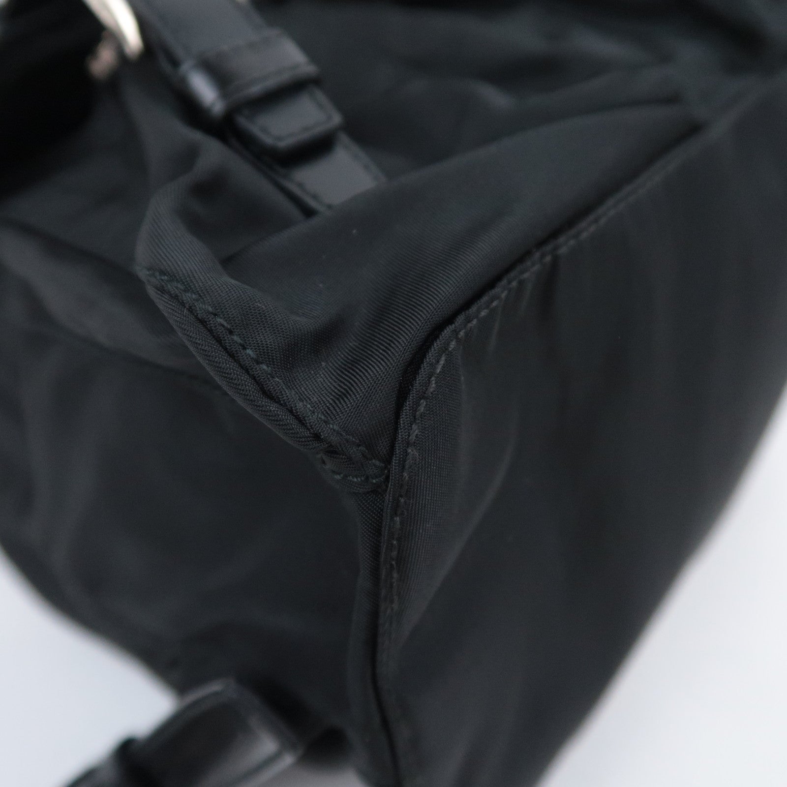 PRADA Backpack Nylon Leather Black