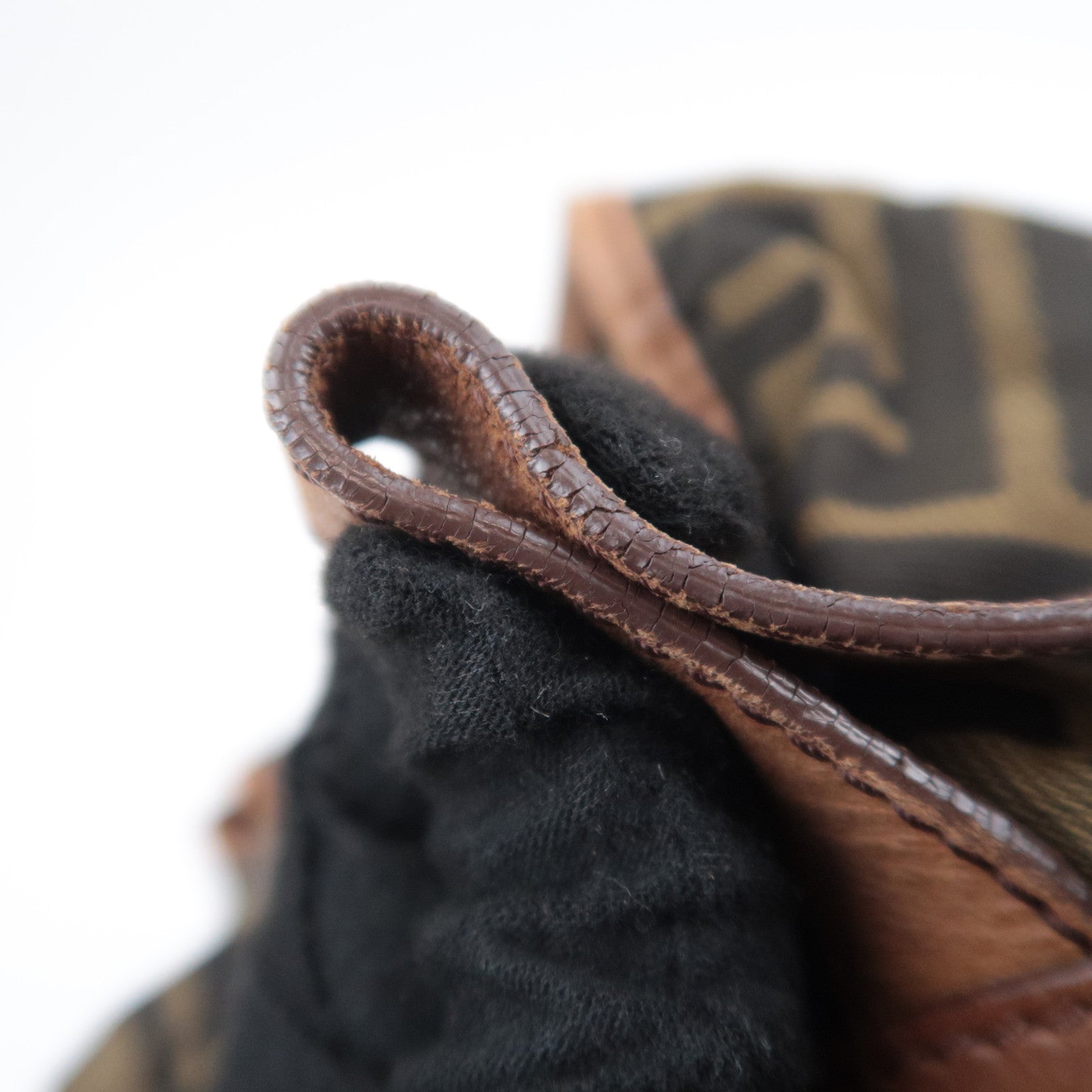 FENDI Zucca Backpack Canvas Leather Khaki 7VZ001