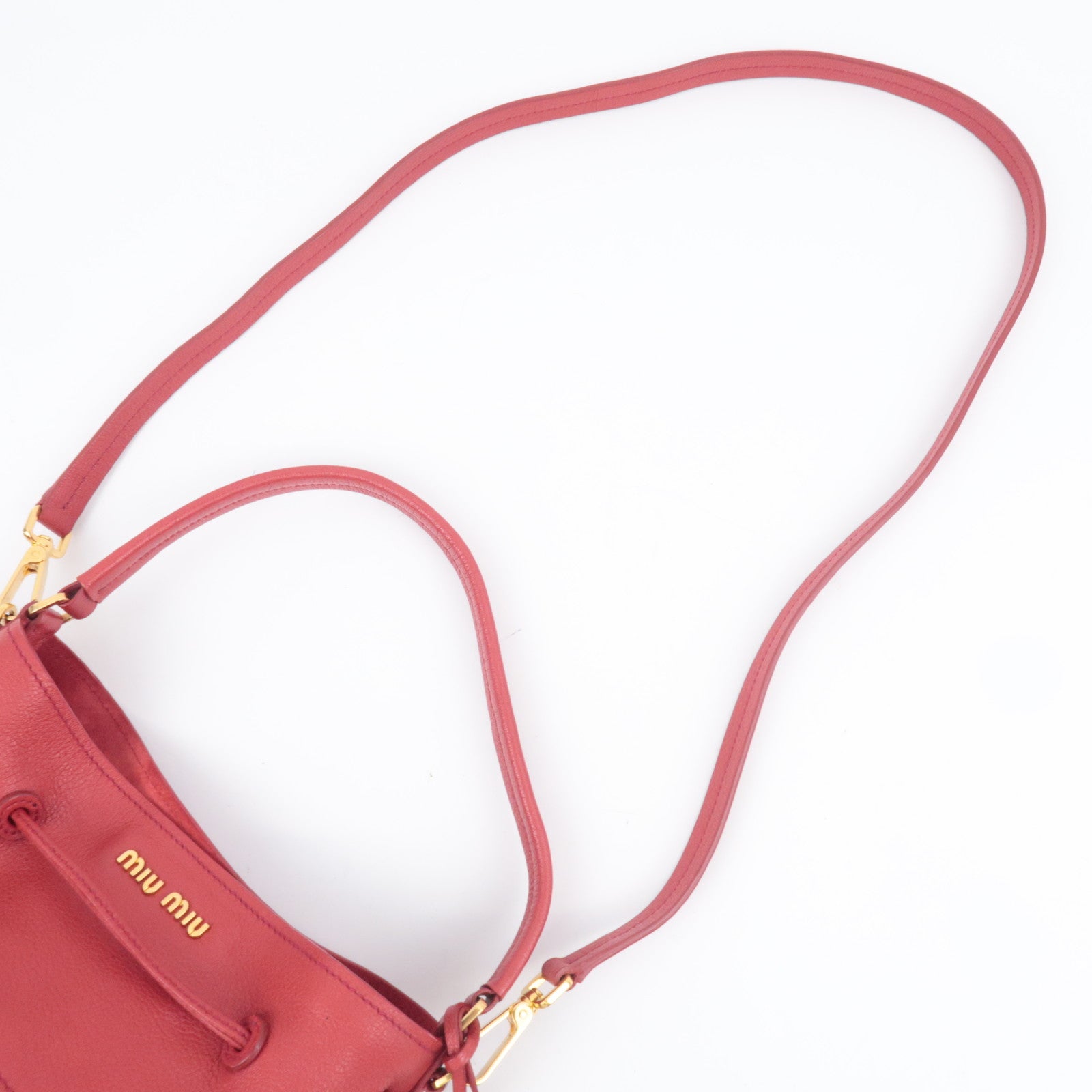 MIU MIU 2Way Denim Shoulder Bag Blue Red RN1129