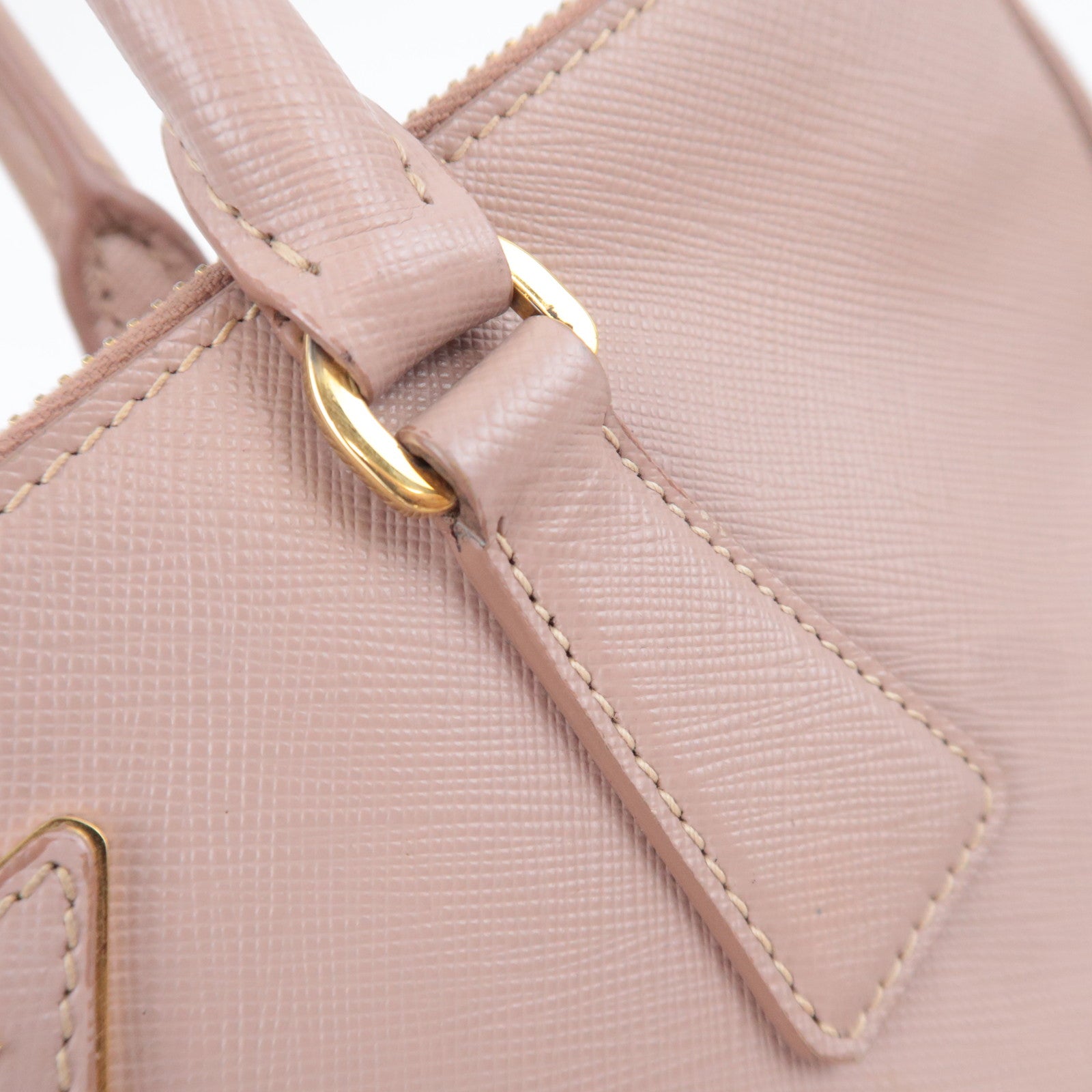 PRADA Galleria Saffiano Leather 2Way Handbag Pink Beige