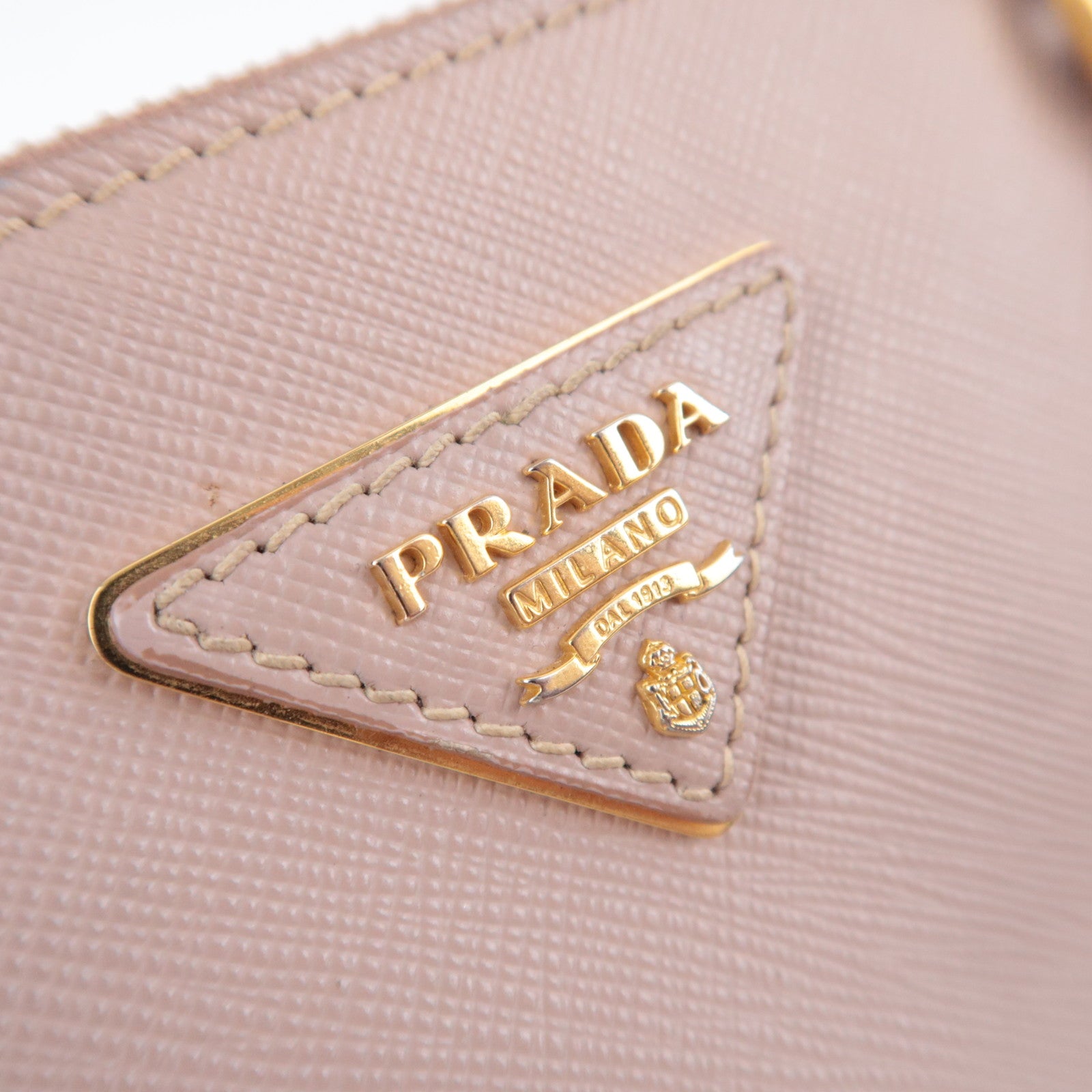 PRADA Galleria Saffiano Leather 2Way Handbag Pink Beige