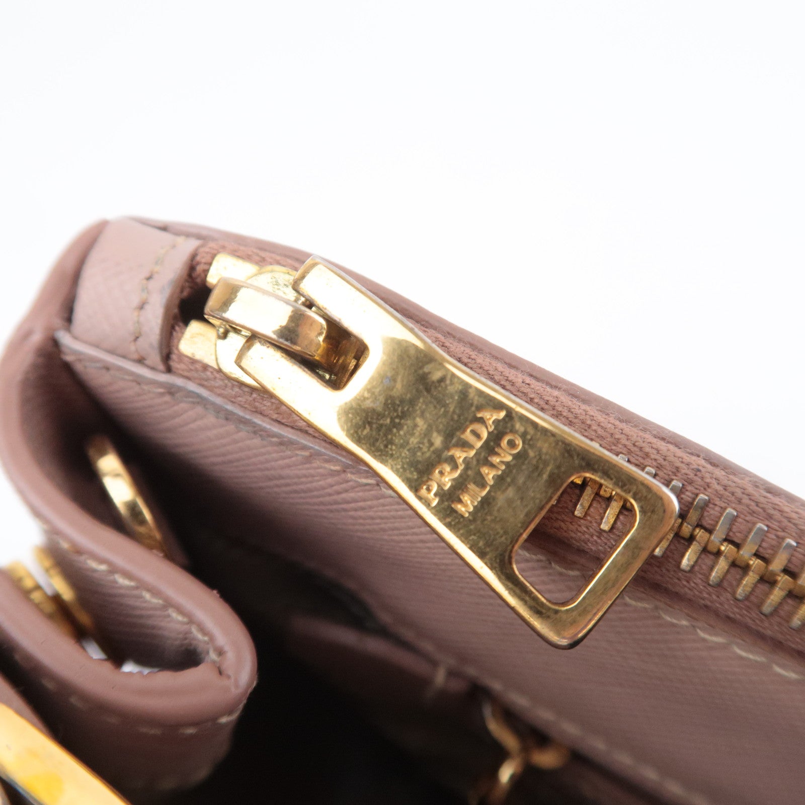 PRADA Galleria Saffiano Leather 2Way Handbag Pink Beige