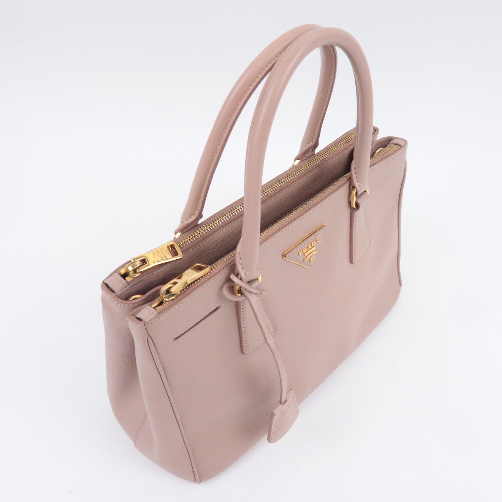 PRADA Galleria Saffiano Leather 2Way Handbag Pink Beige