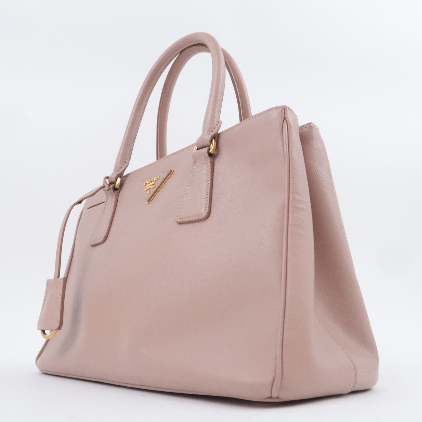 PRADA Galleria Saffiano Leather 2Way Handbag Pink Beige