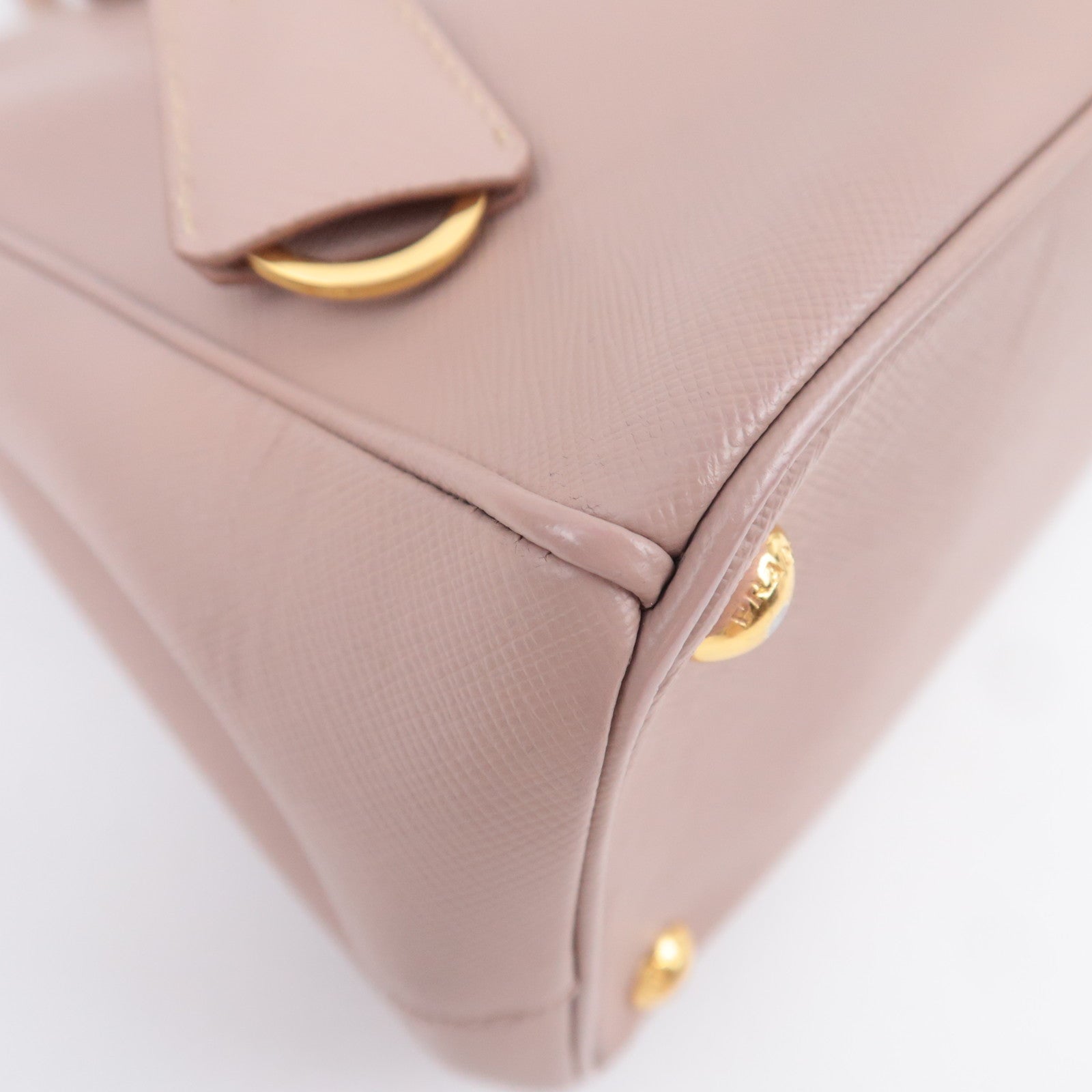 PRADA Galleria Saffiano Leather 2Way Handbag Pink Beige