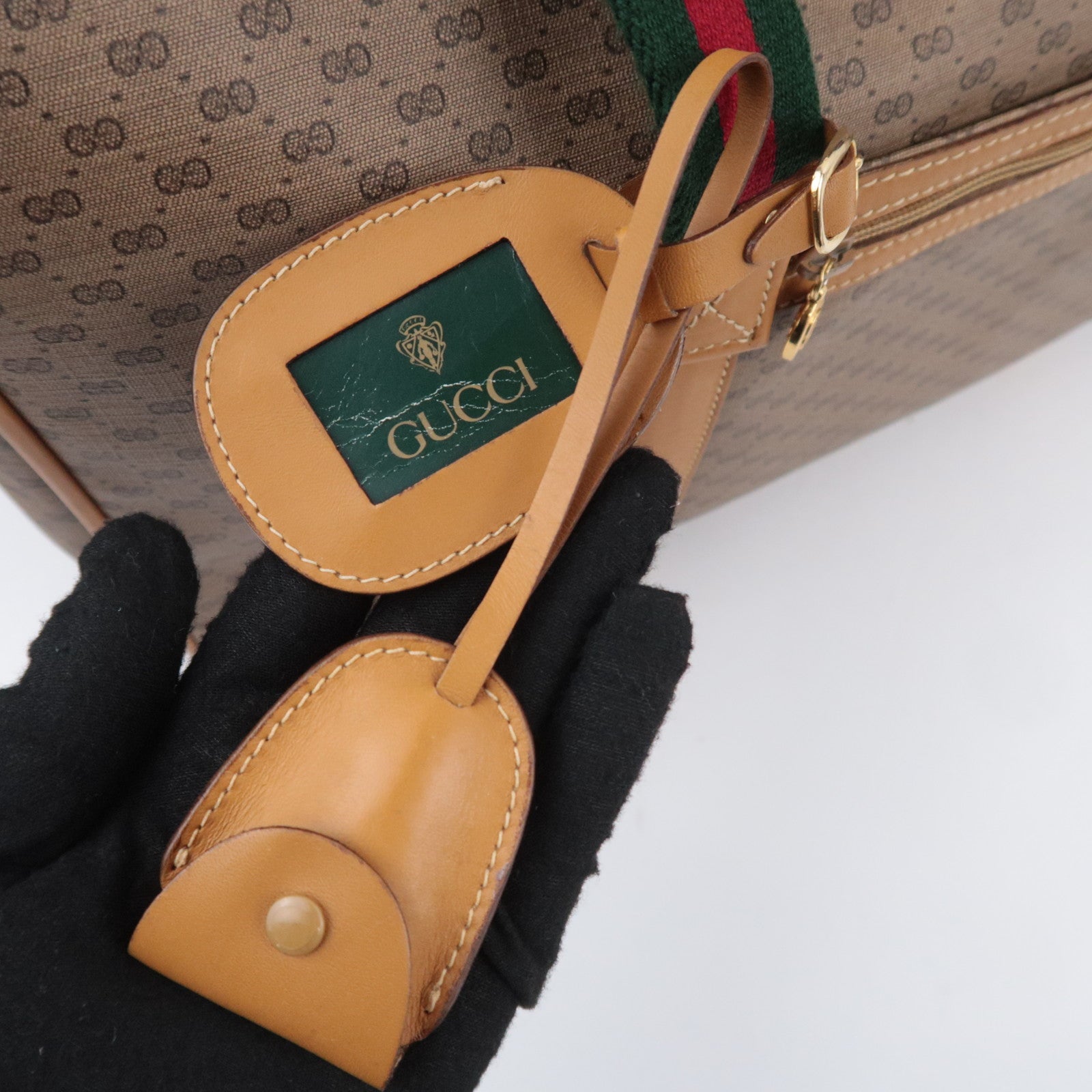 GUCCI Old Gucci Sherry Micro GG PVC Boston Bag 012.39.0079