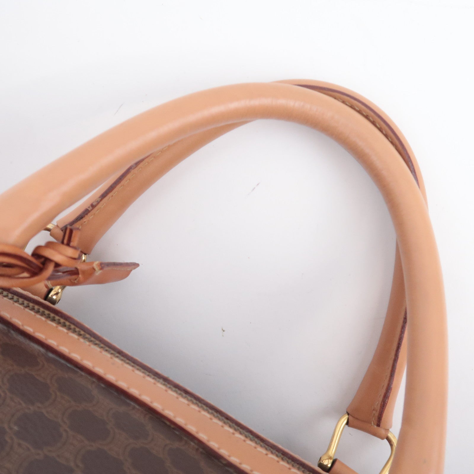 CELINE Macadam PVC Leather Boston Bag Brown