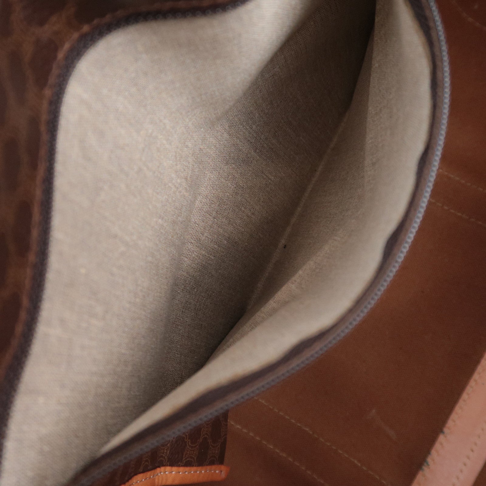 CELINE Macadam PVC Leather Boston Bag Brown