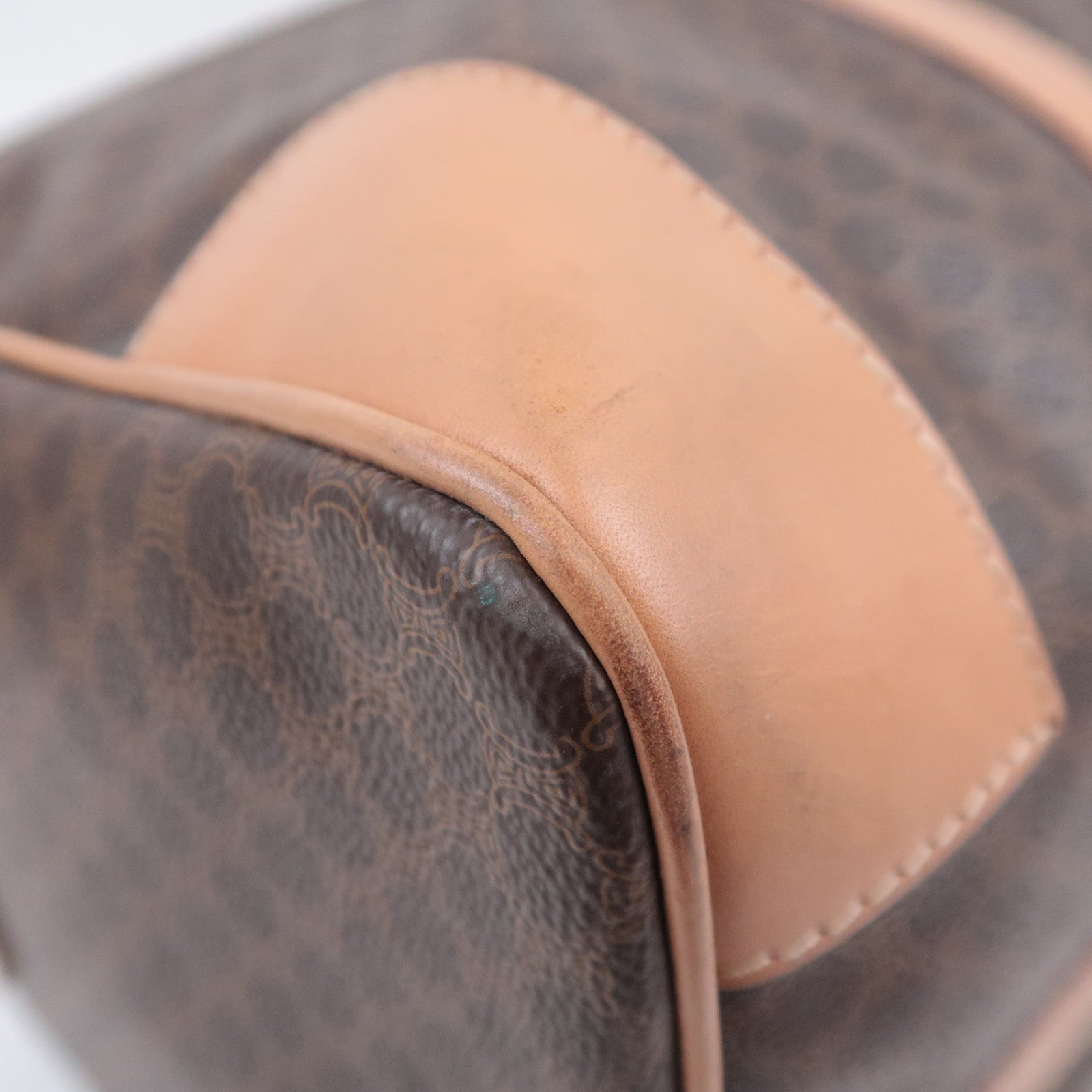 CELINE Macadam PVC Leather Boston Bag Brown
