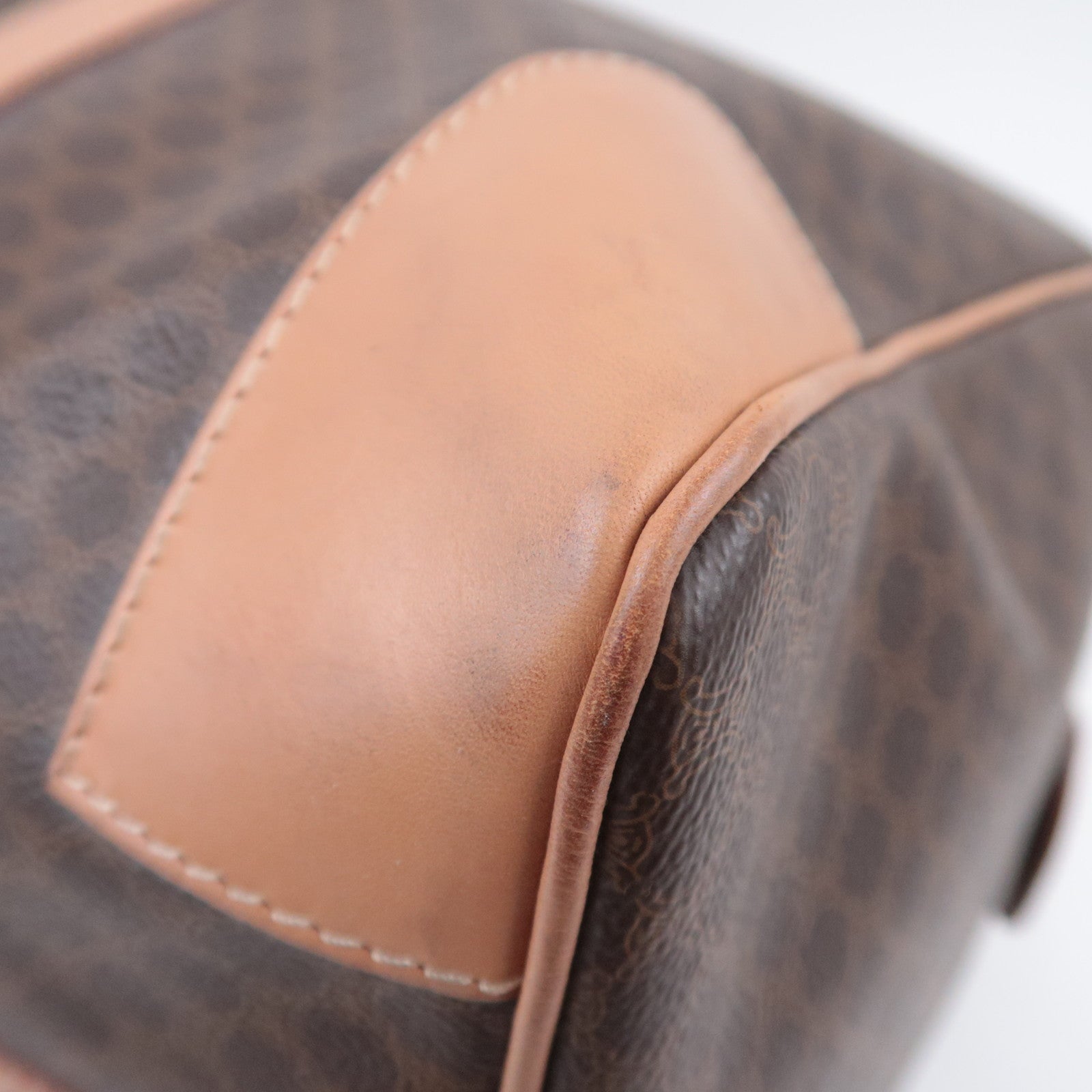 CELINE Macadam PVC Leather Boston Bag Brown