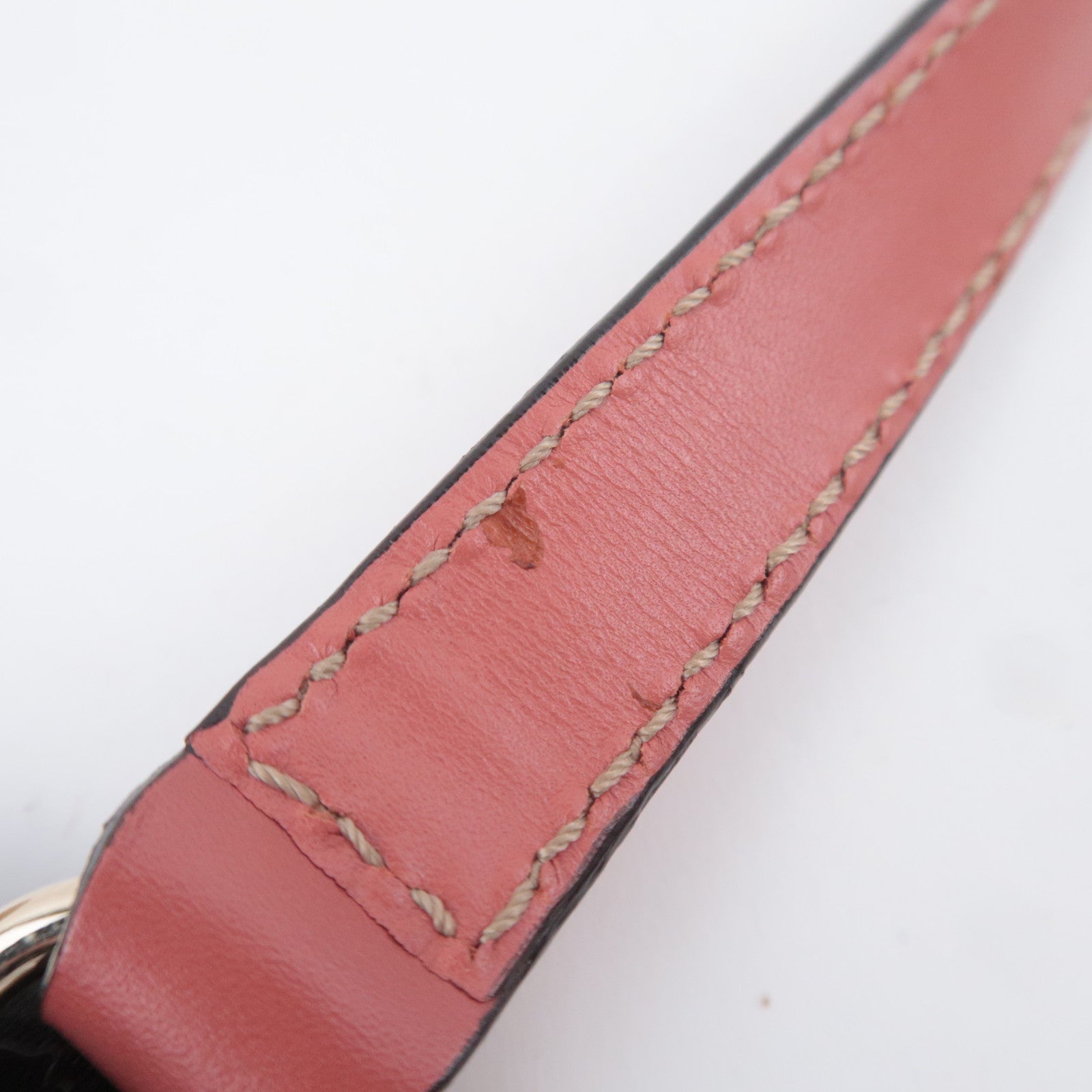 GUCCI Sukey Diamante Canvas Shoulder Bag Beige Pink 223974