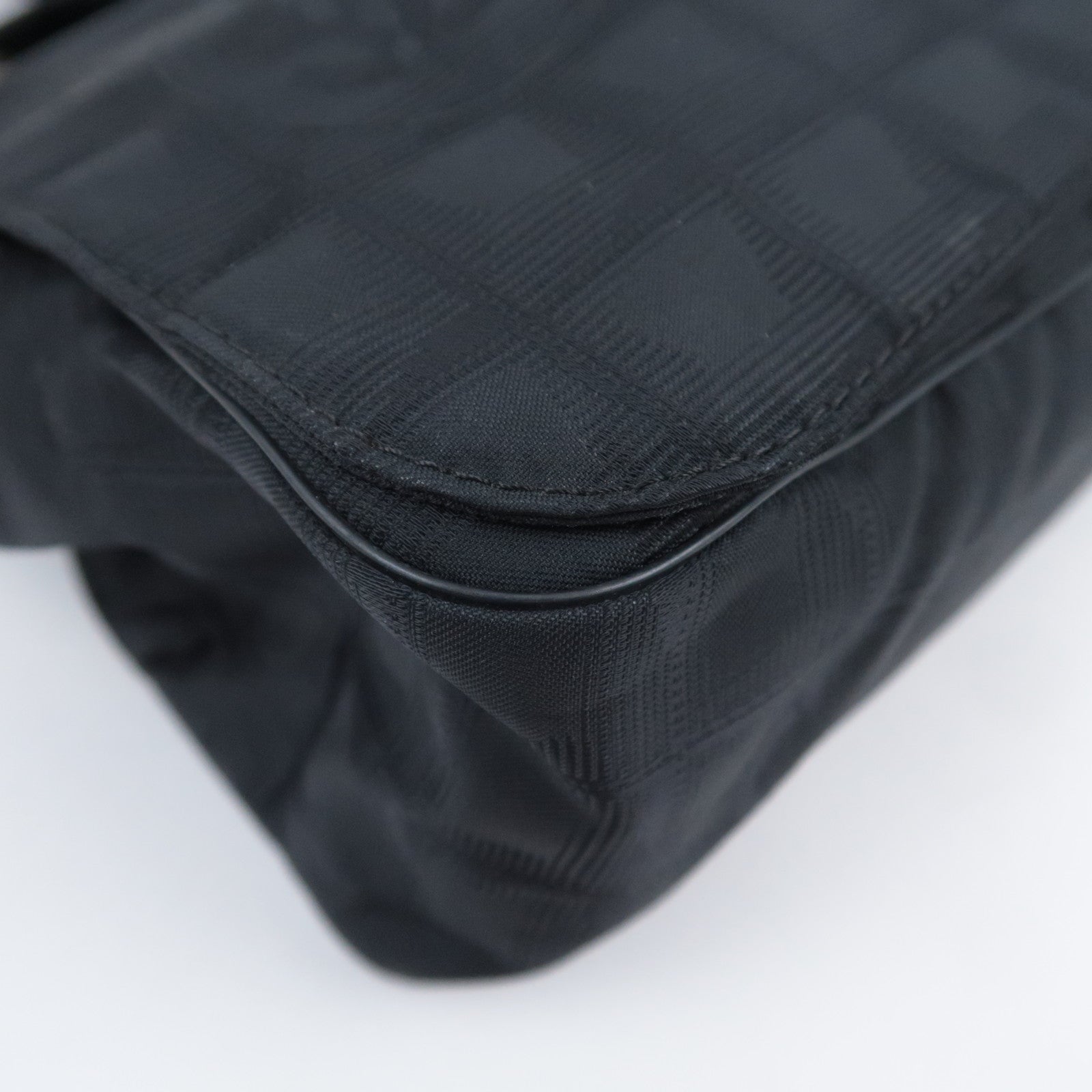 CHANEL New Travel Line Nylon Jacquard Shoulder Bag Black