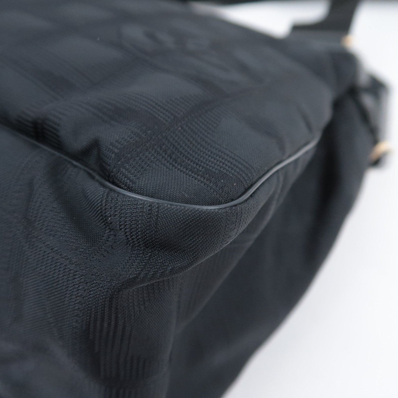 CHANEL New Travel Line Nylon Jacquard Shoulder Bag Black