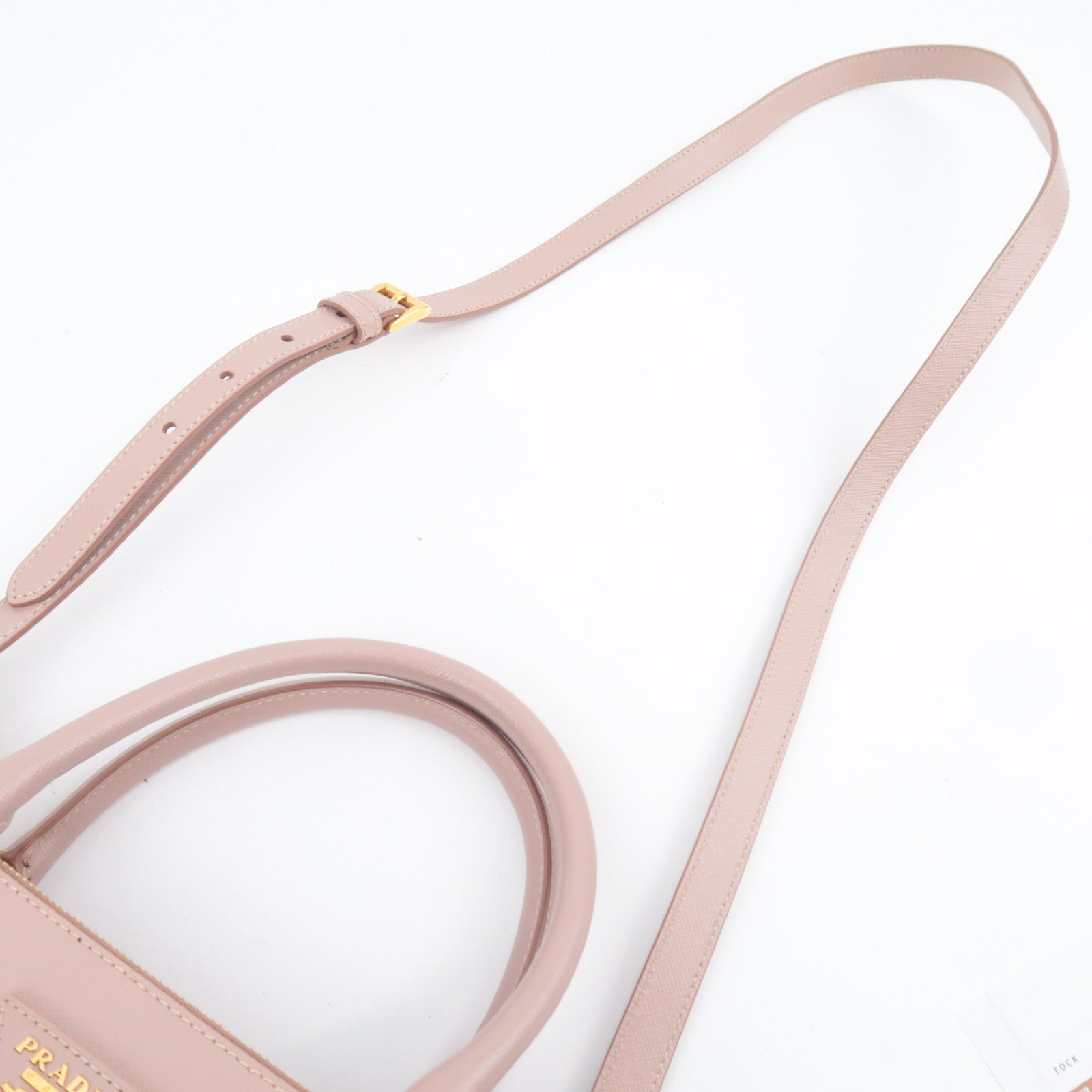 PRADA Galleria Saffiano 2Way Leather Handbag Pink Beige BN1801