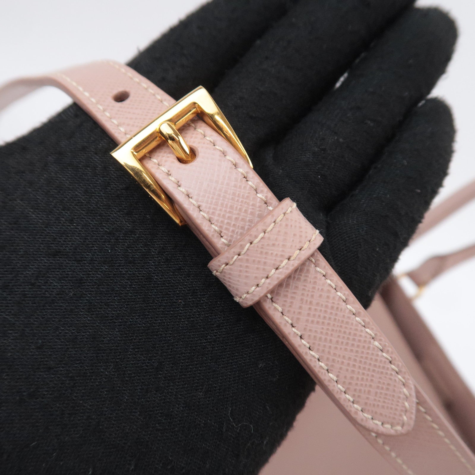 PRADA Galleria Saffiano 2Way Handbag Pink Beige