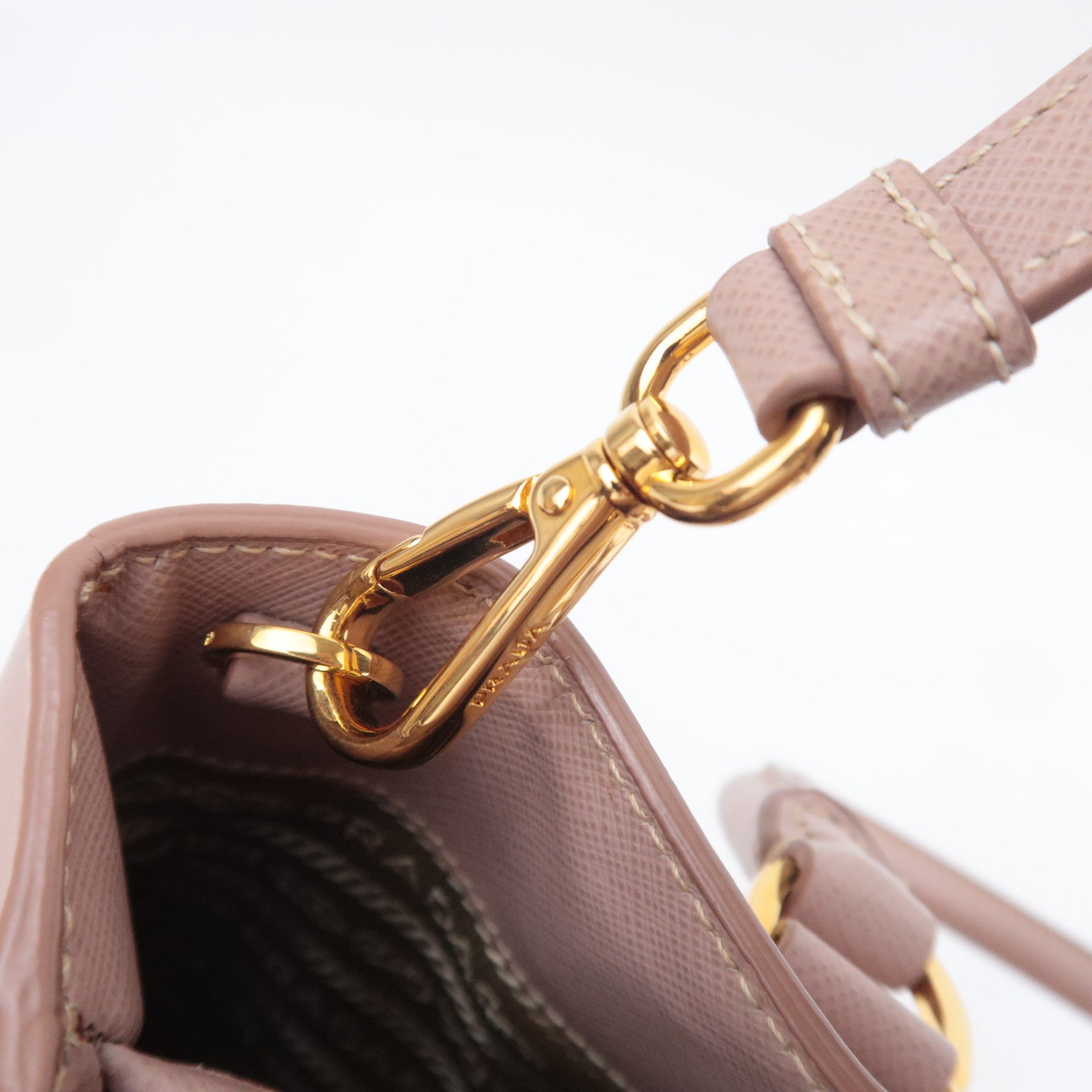 PRADA Galleria Saffiano 2Way Handbag Pink Beige