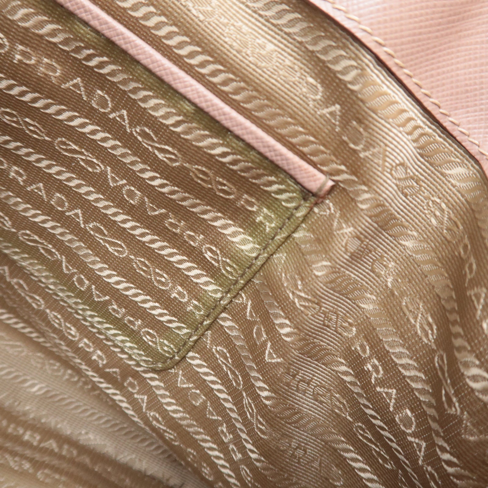 PRADA Galleria Saffiano 2Way Handbag Pink Beige