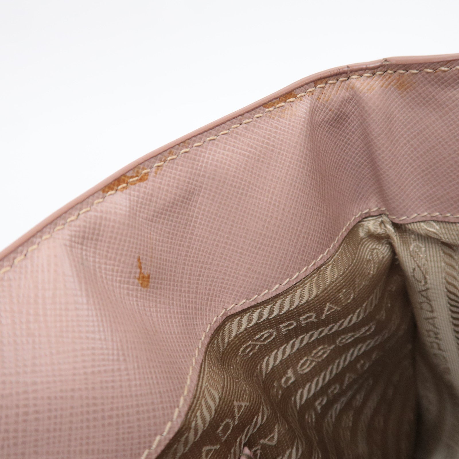 PRADA Galleria Saffiano 2Way Handbag Pink Beige
