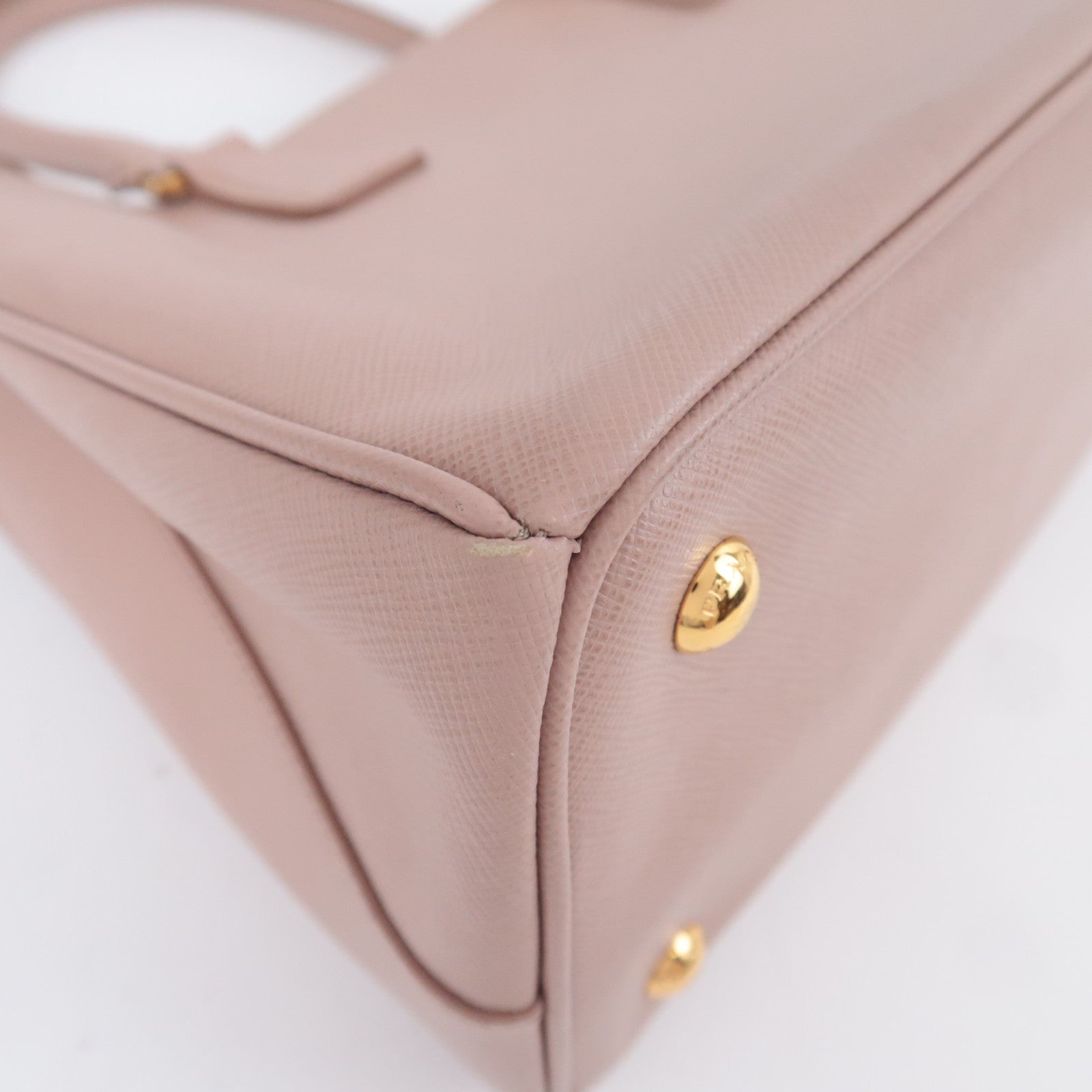 PRADA Galleria Saffiano 2Way Handbag Pink Beige